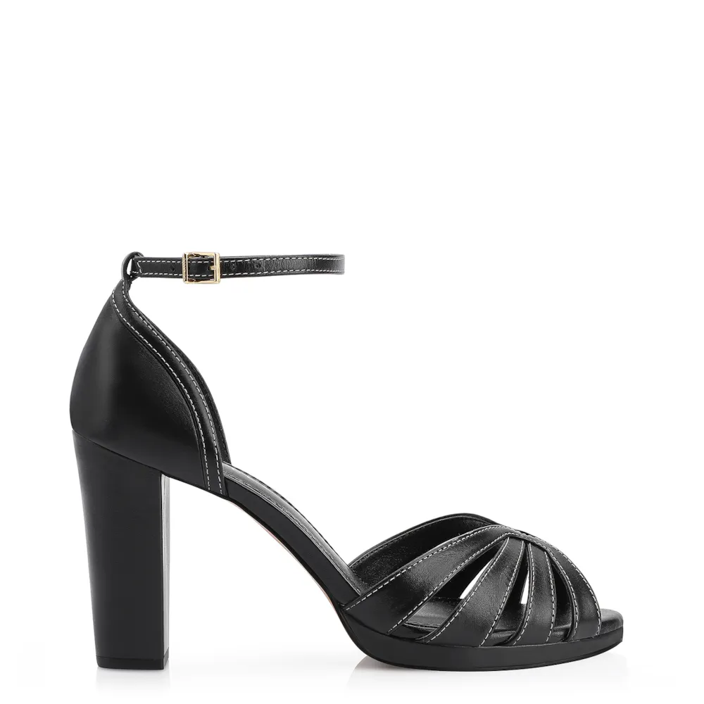 Peep Toe Couro Preto - imagem 2