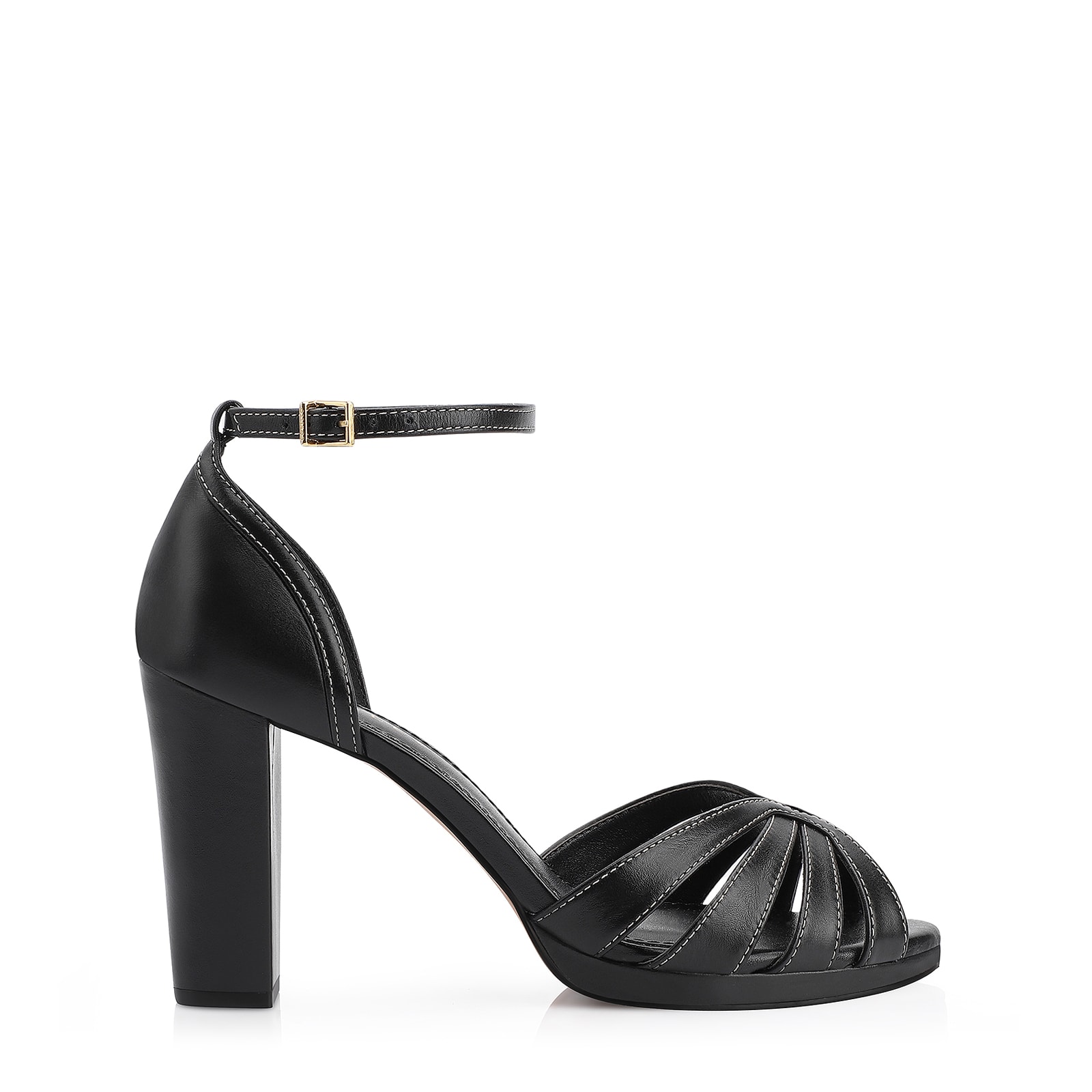 Peep Toe Couro Preto