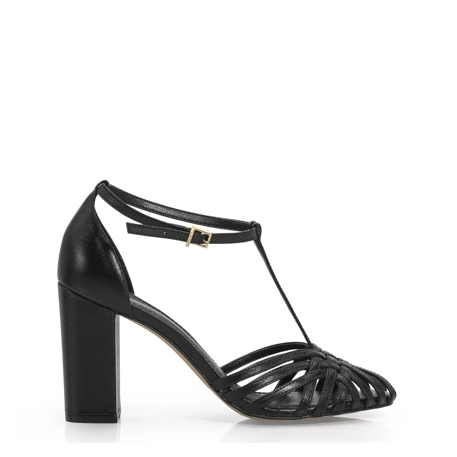 Peep Toe Couro Preto