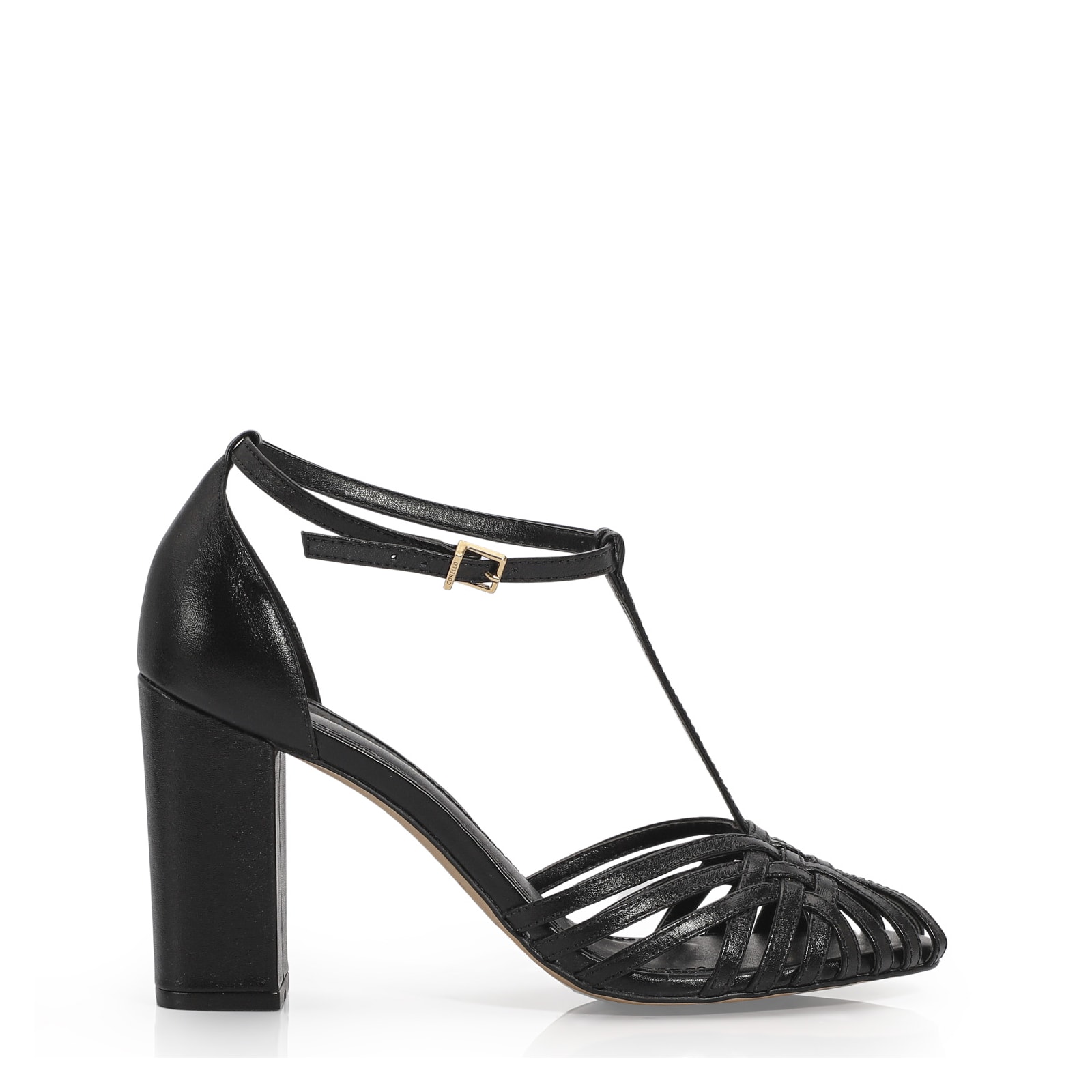 Peep Toe Couro Preto