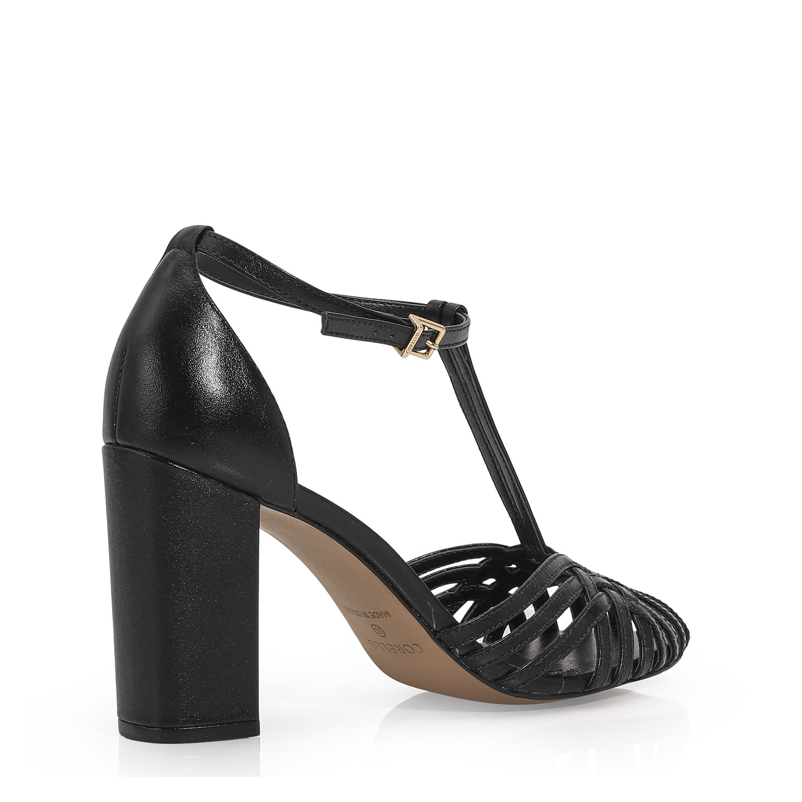 Peep Toe Couro Preto