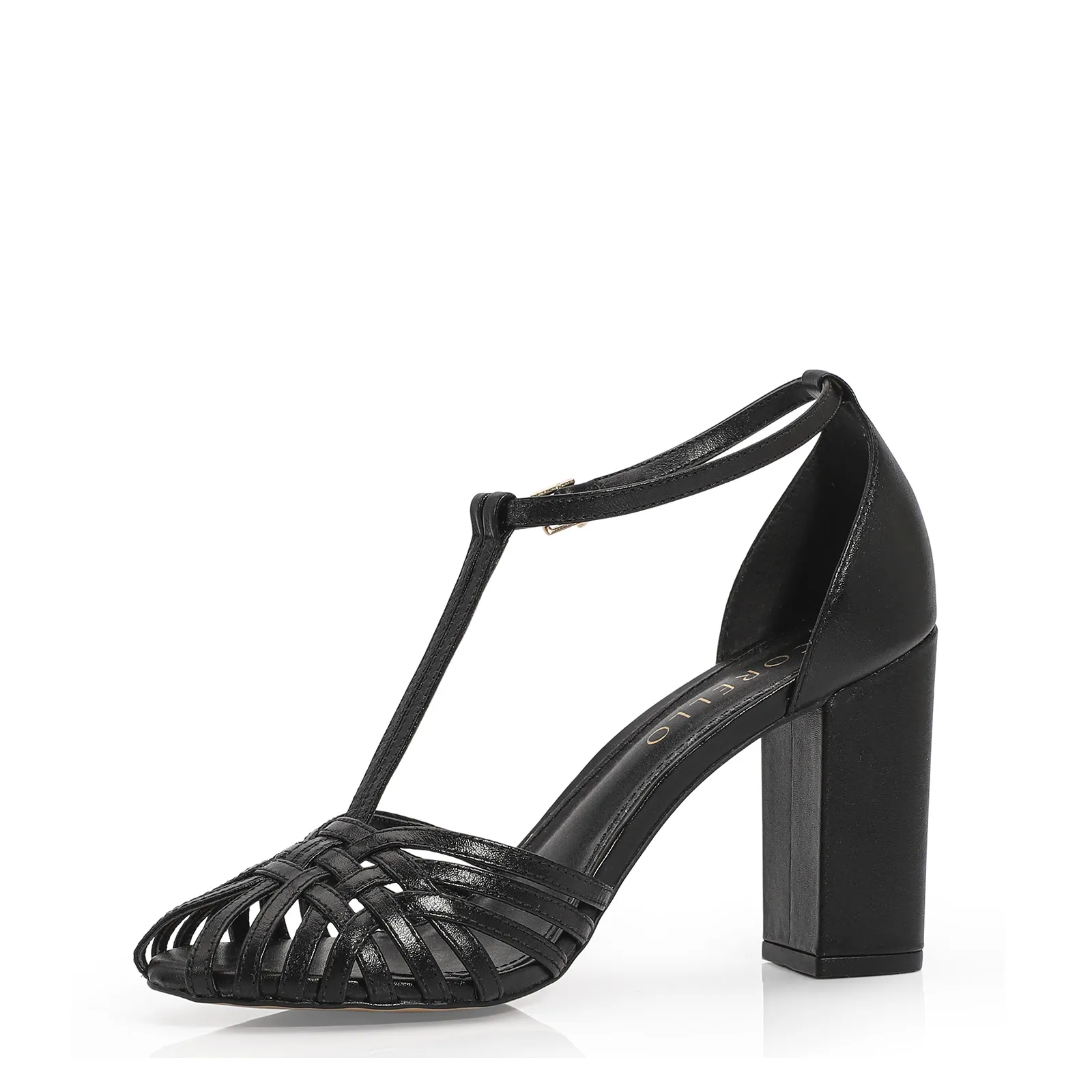 Peep Toe Couro Preto