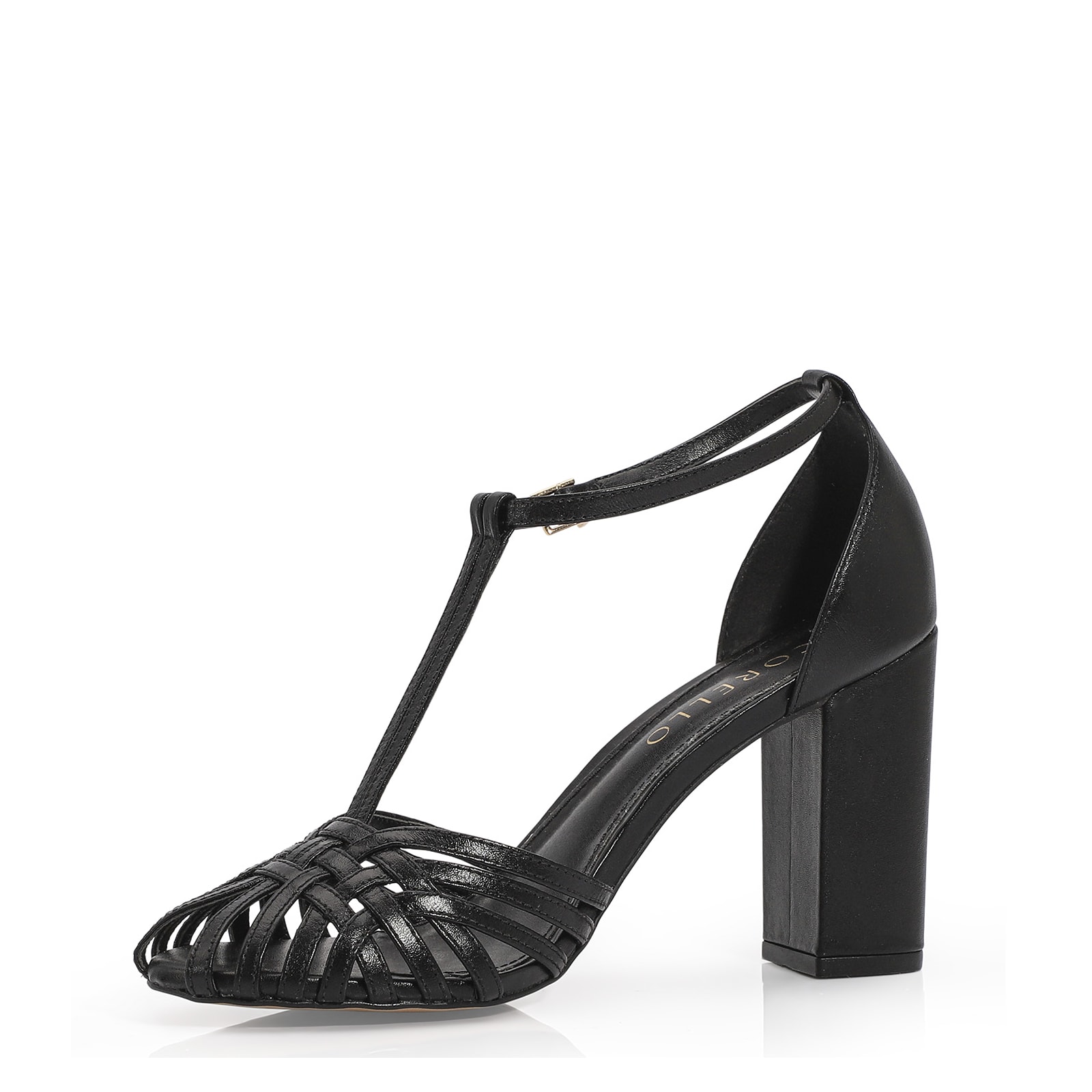 Peep Toe Couro Preto