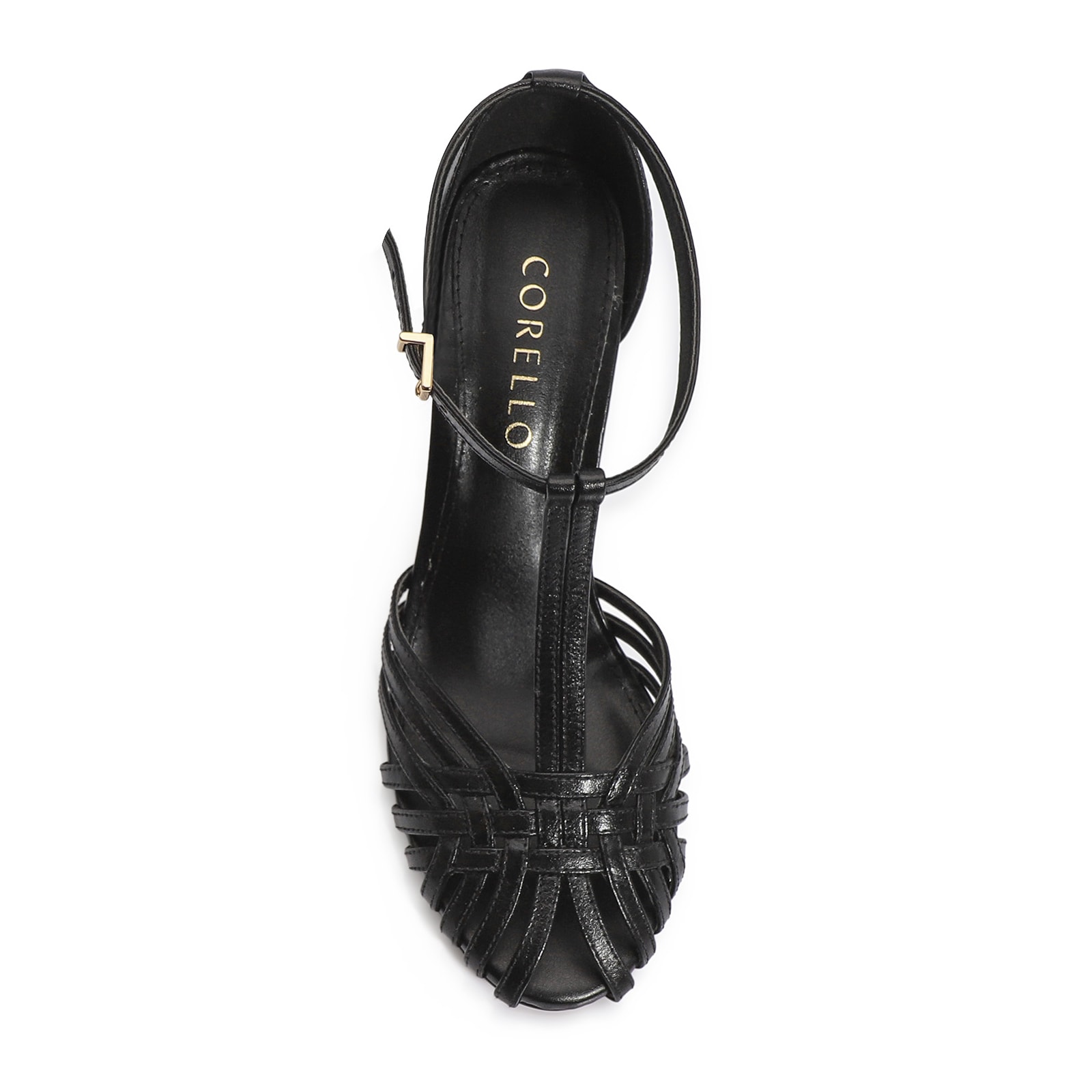 Peep Toe Couro Preto
