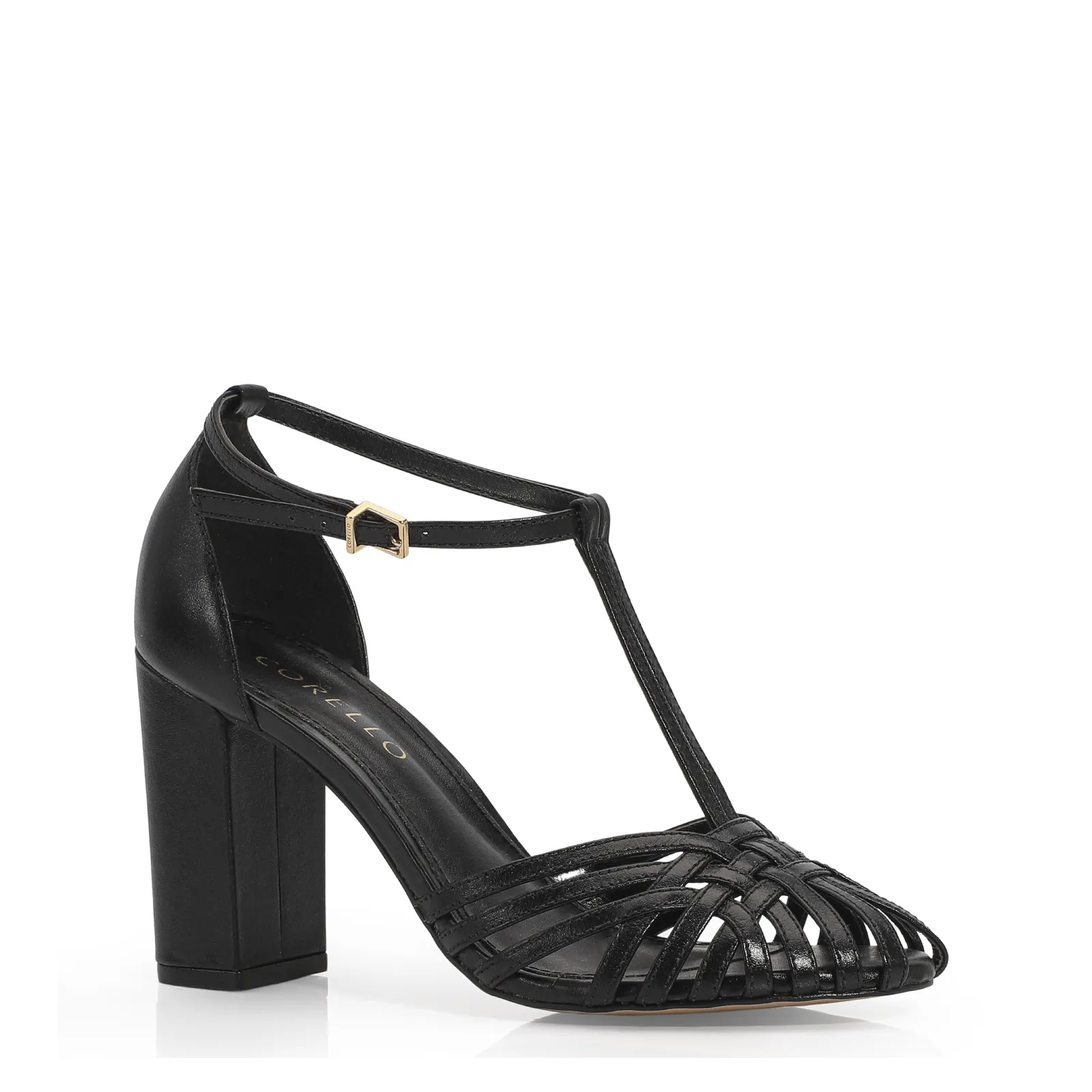Peep Toe Couro Preto