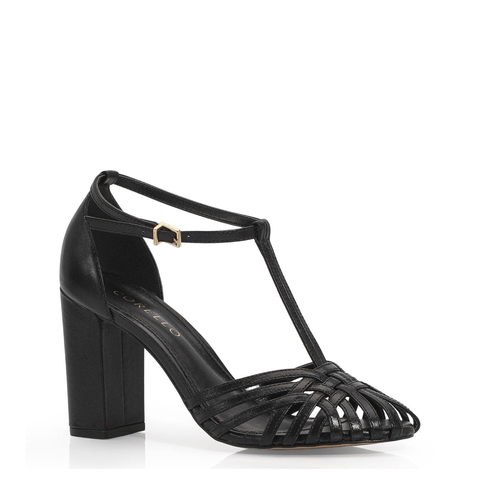 Peep Toe Couro Preto