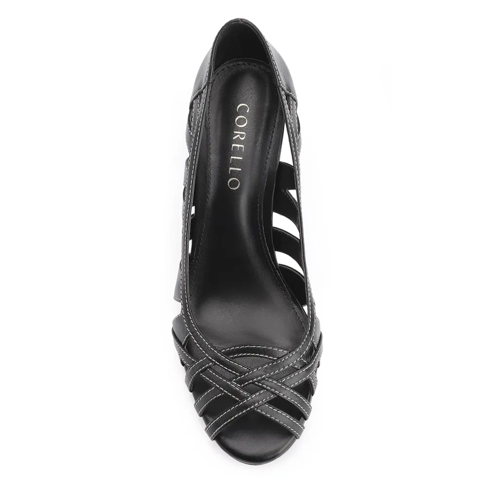 Peep Toe Couro Preto - imagem 5
