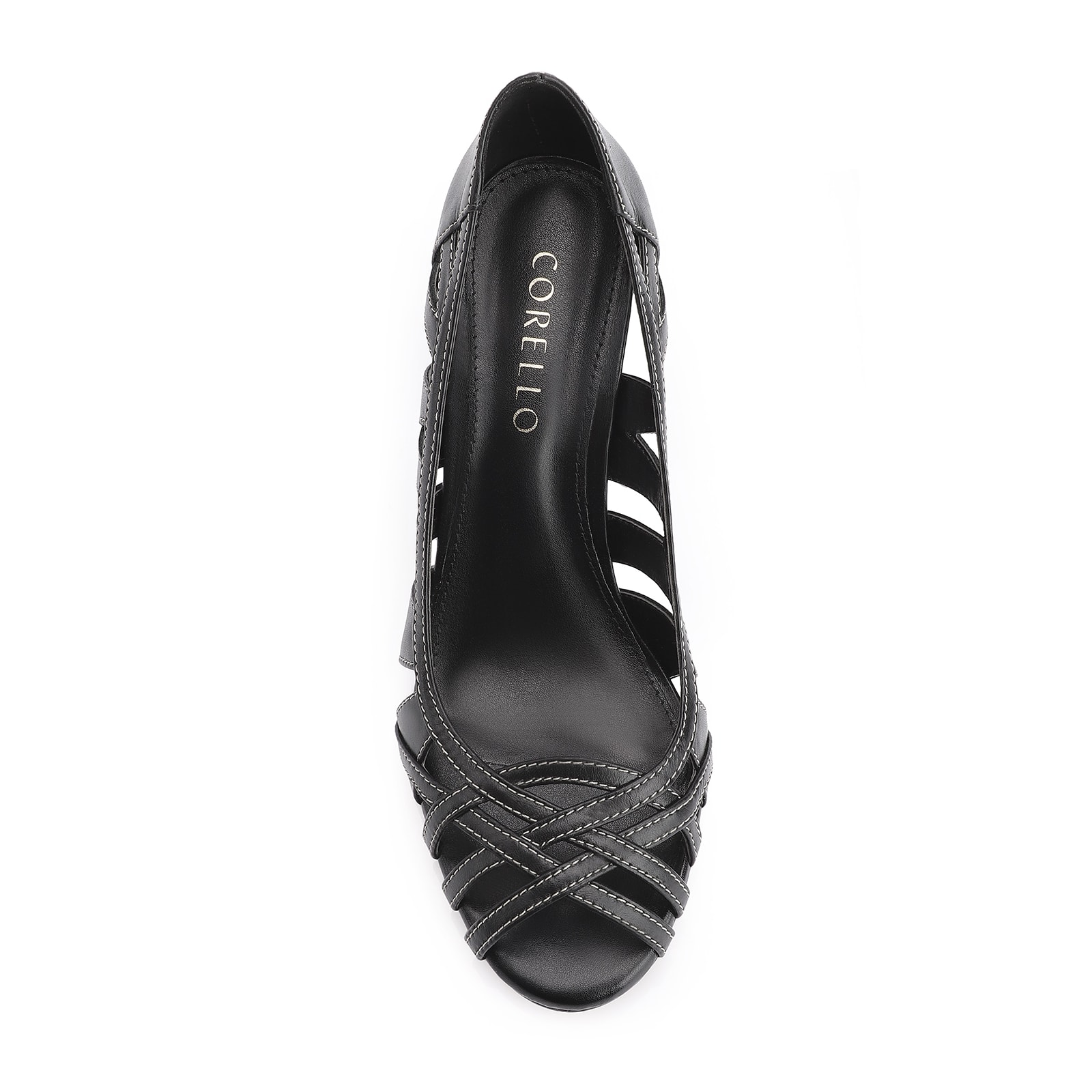 Peep Toe Couro Preto