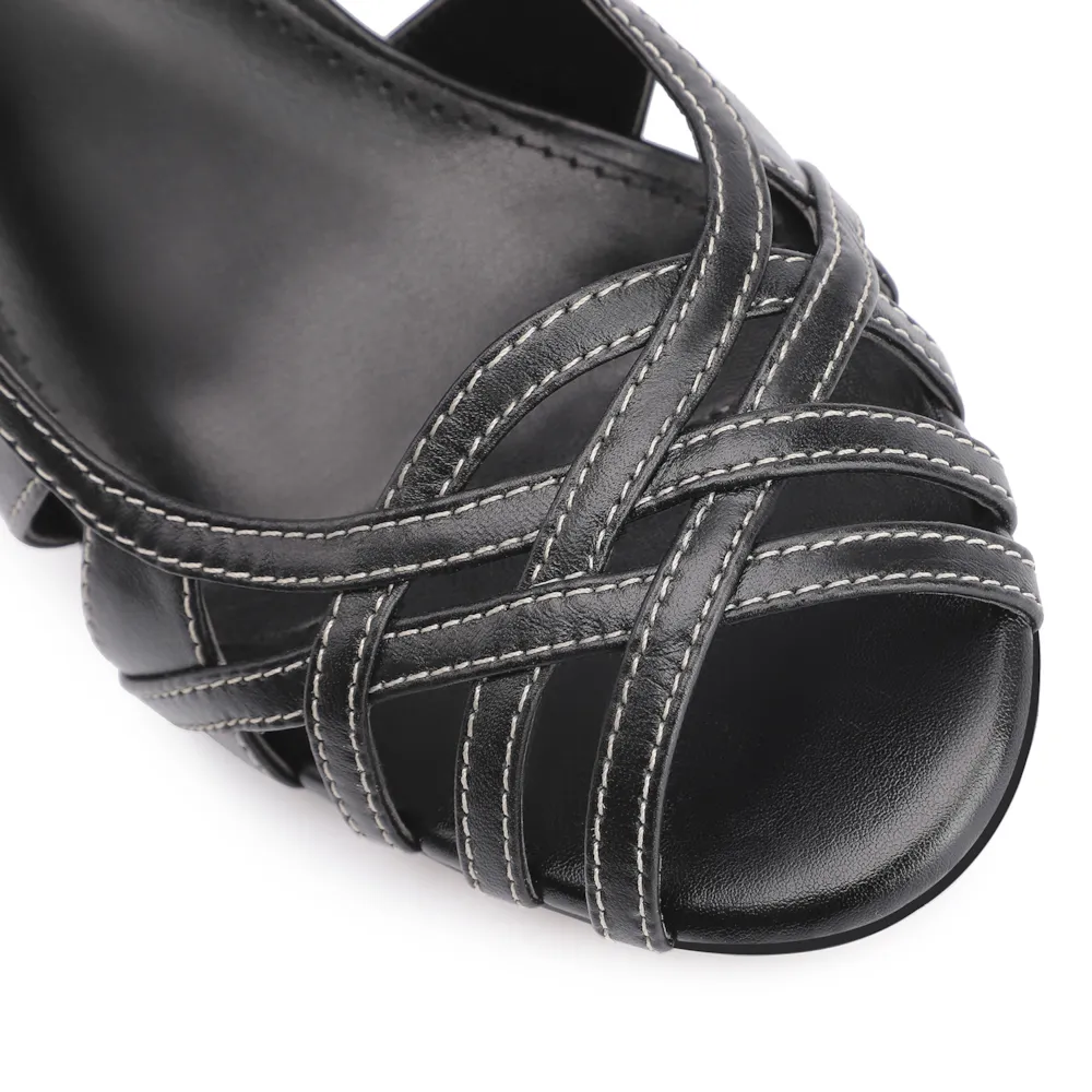 Peep Toe Couro Preto - imagem 6