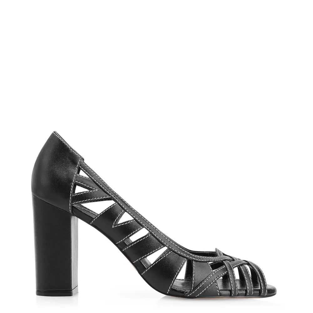 Peep Toe Couro Preto - imagem 2