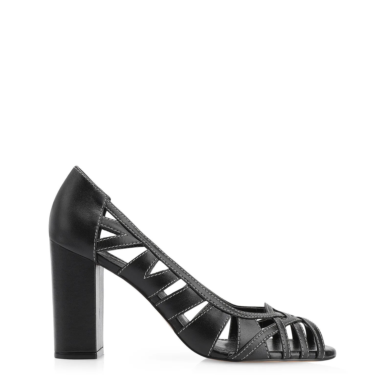 Peep Toe Couro Preto