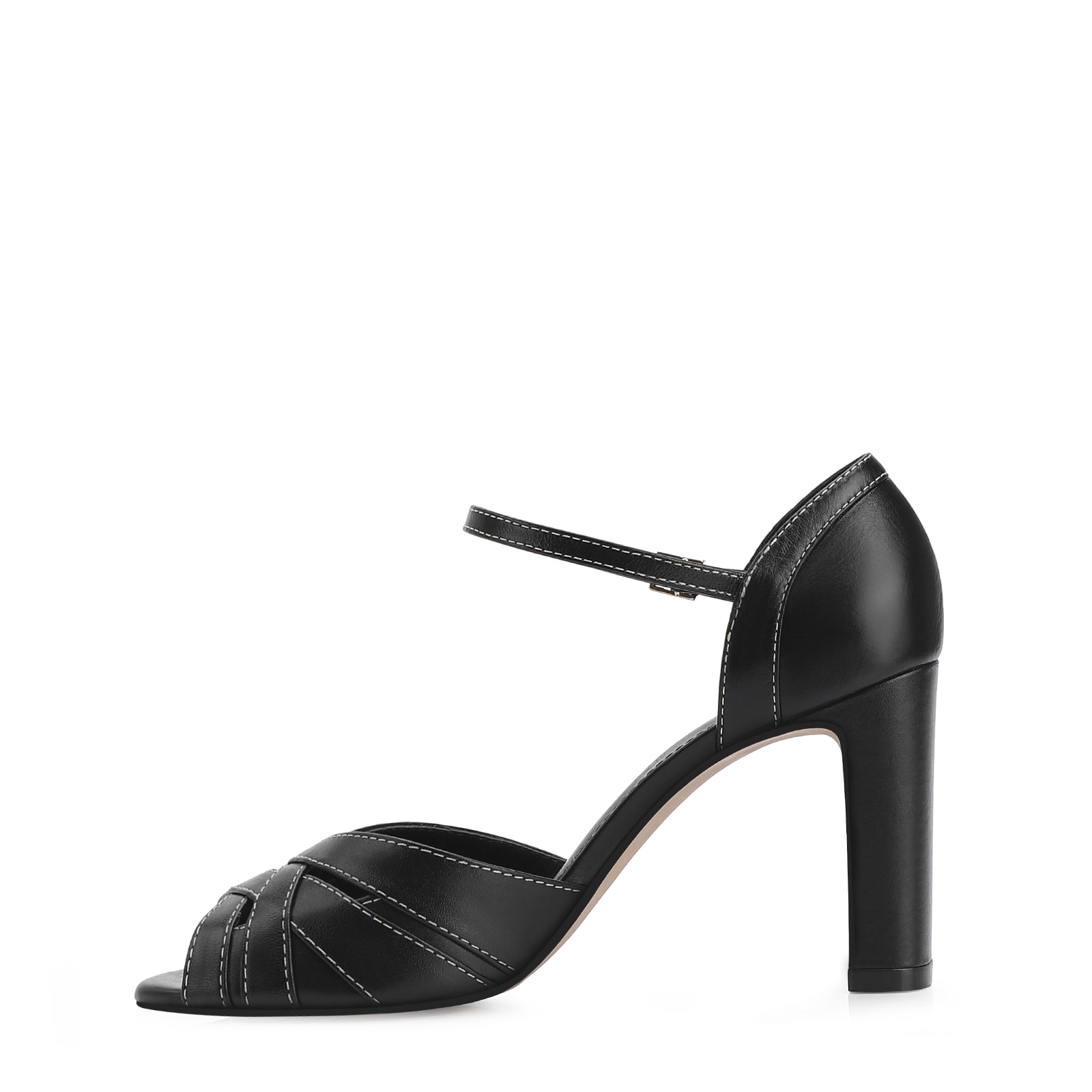 Peep Toe Couro Preto