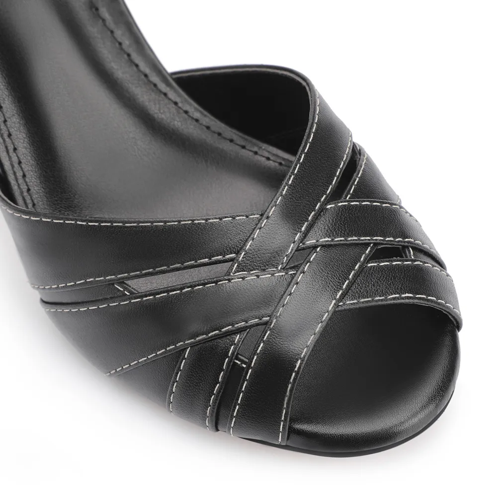 Peep Toe Couro Preto - imagem 6