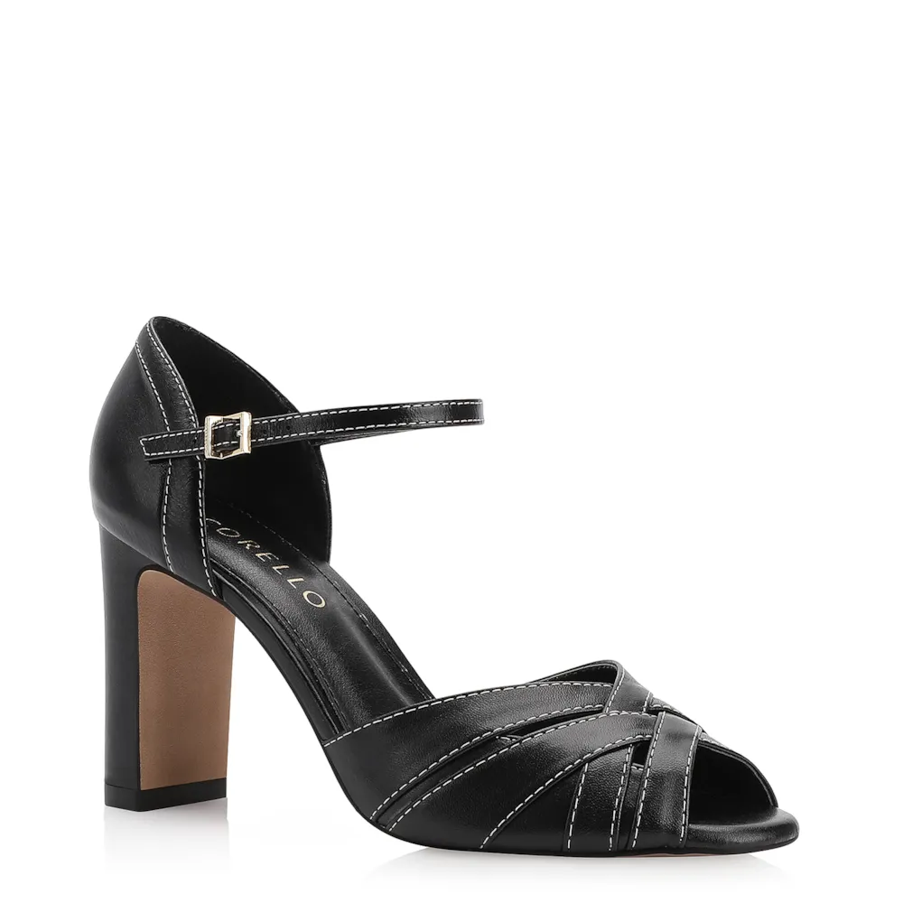 Peep Toe Couro Preto