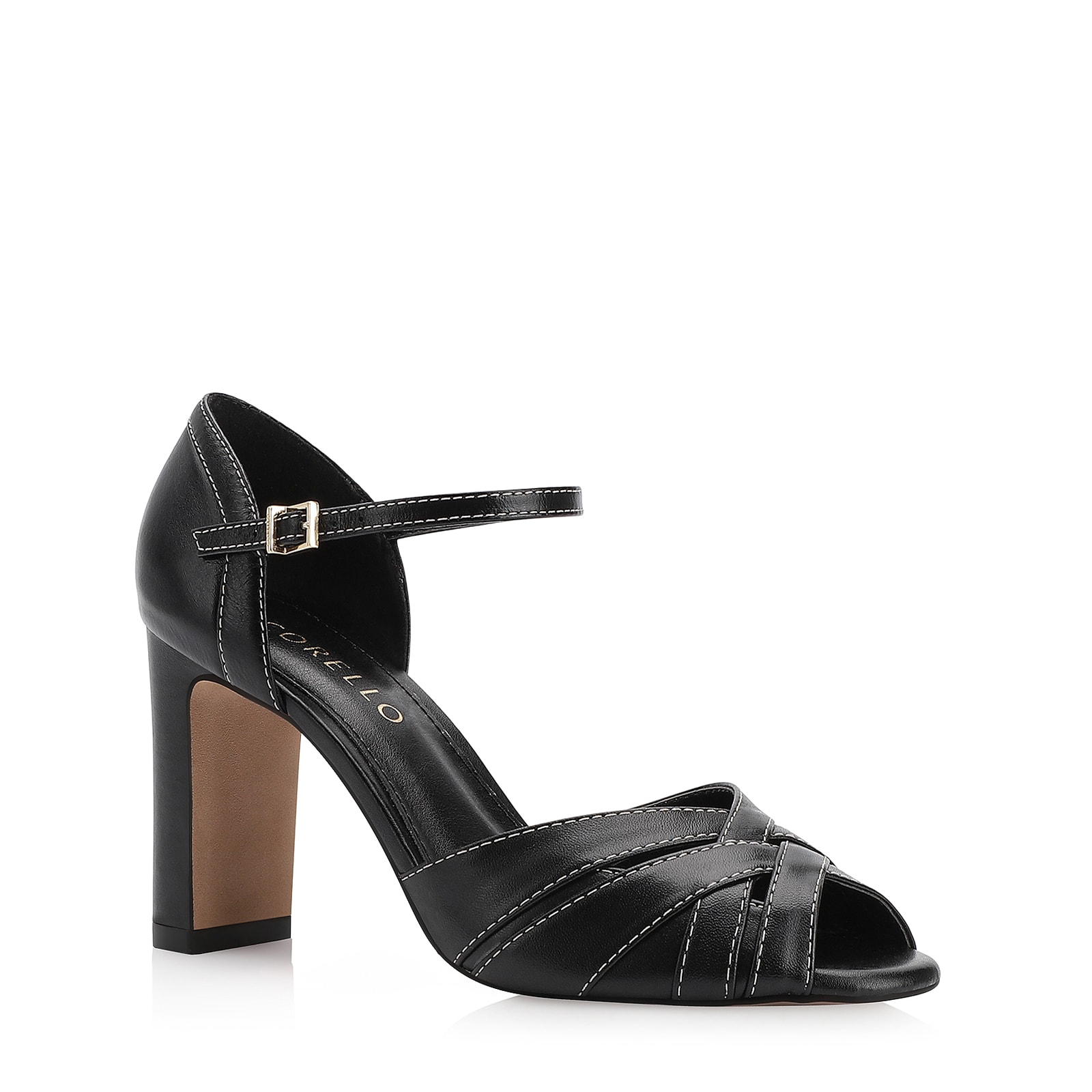 Peep Toe Couro Preto