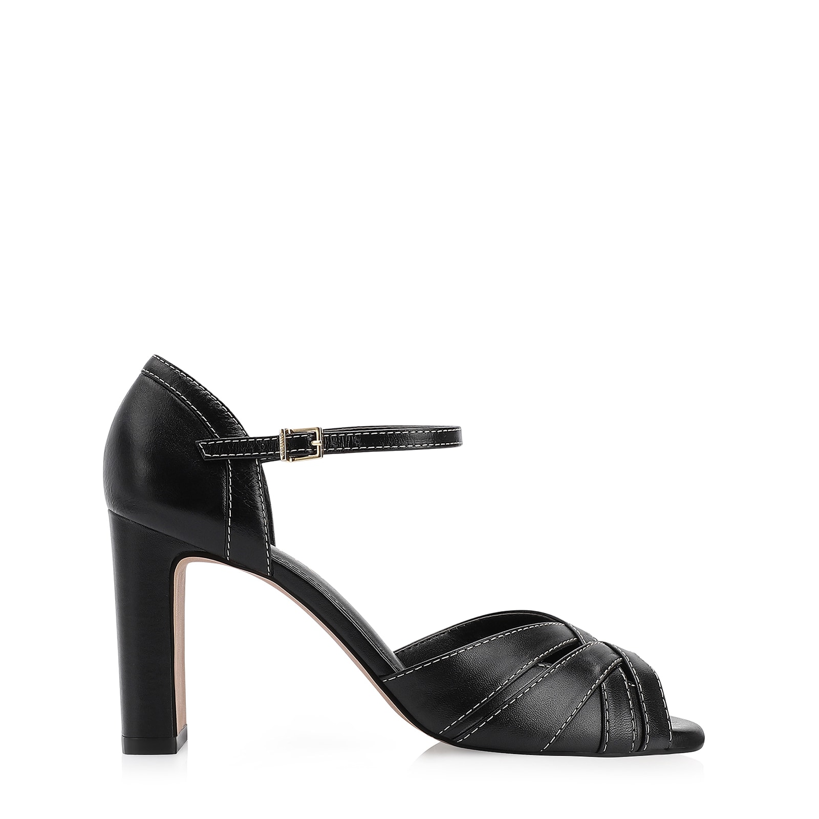 Peep Toe Couro Preto