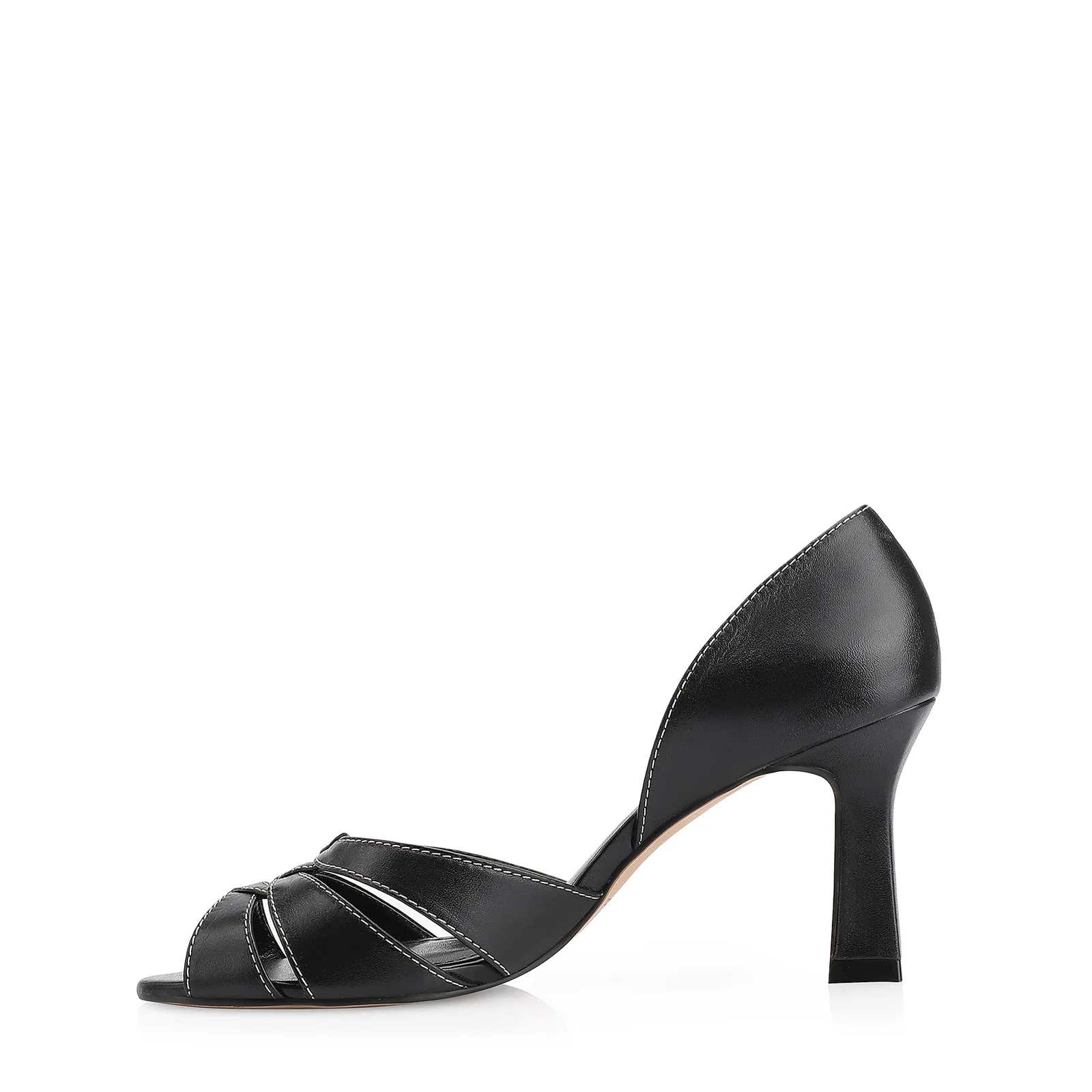 Peep Toe Couro Preto