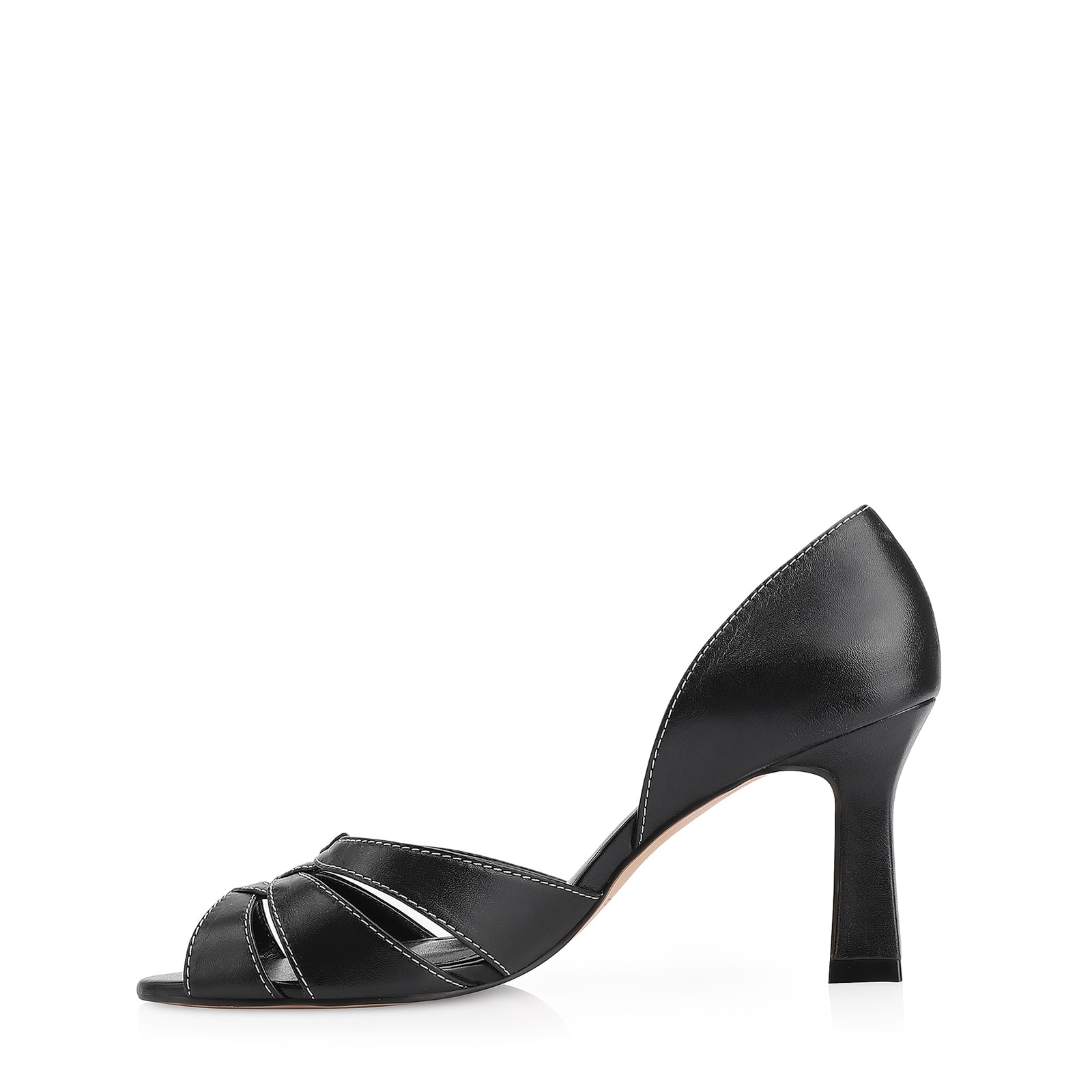 Peep Toe Couro Preto