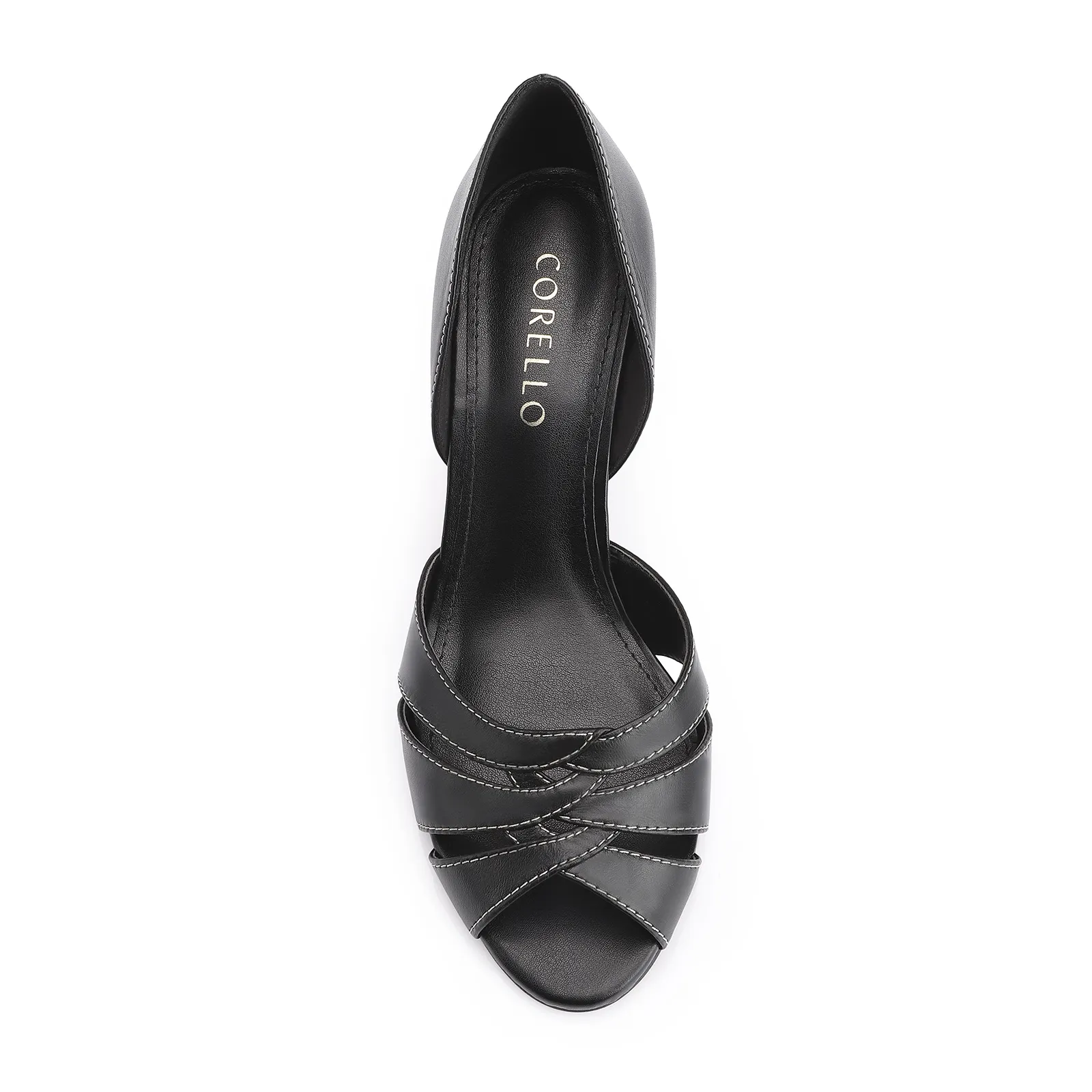 Peep Toe Couro Preto