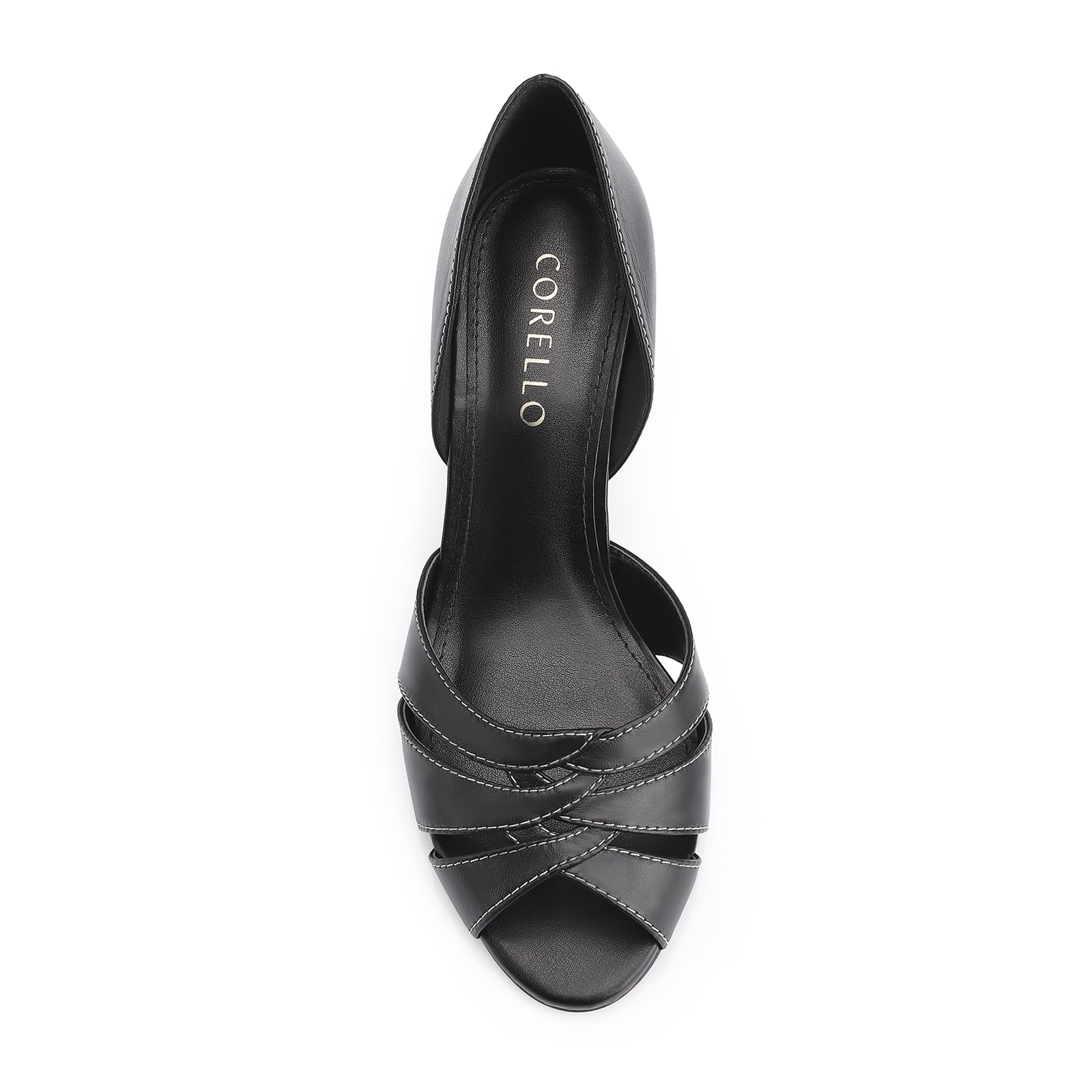 Peep Toe Couro Preto