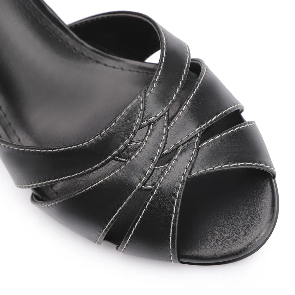 Peep Toe Couro Preto - imagem 6