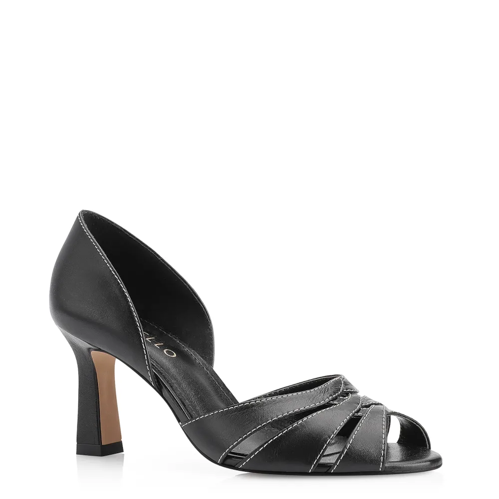 Peep Toe Couro Preto