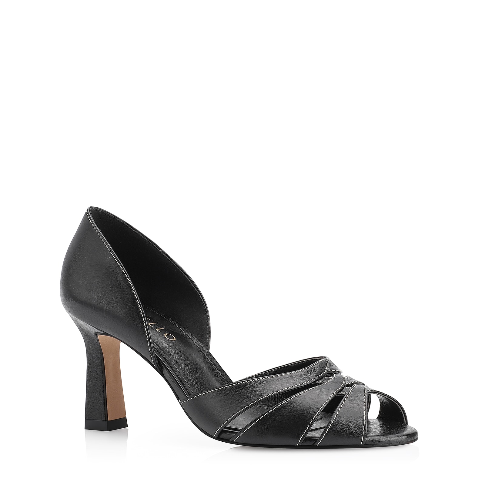Peep Toe Couro Preto