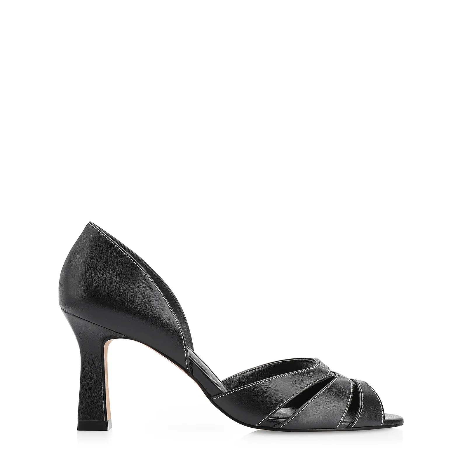 Peep Toe Couro Preto