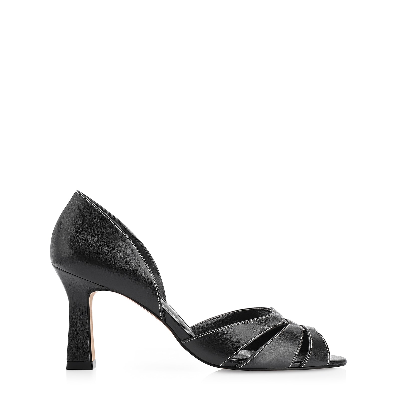 Peep Toe Couro Preto