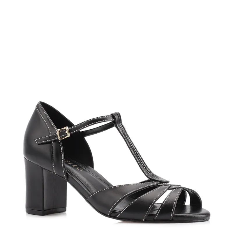 Peep Toe Couro Preto