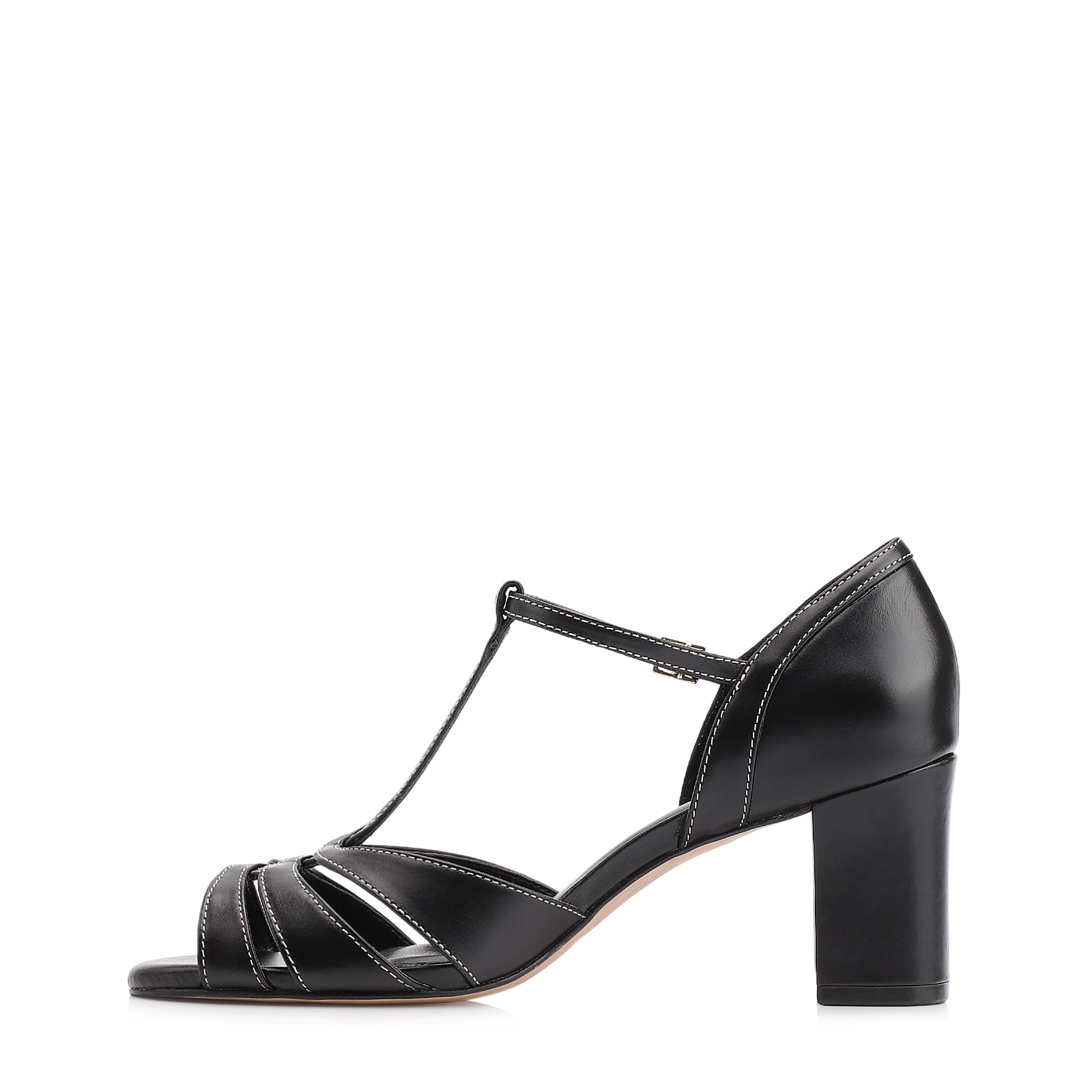 Peep Toe Couro Preto