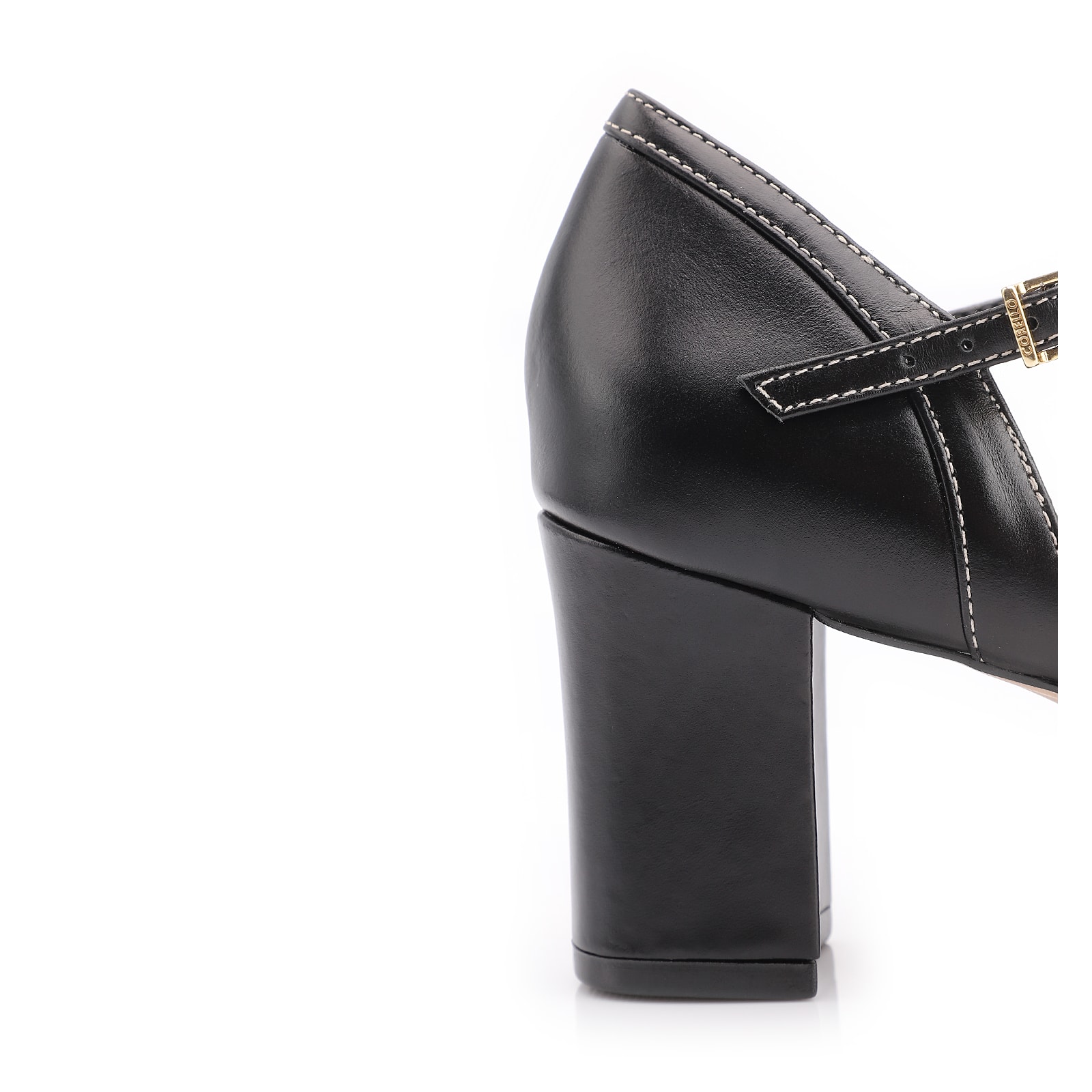 Peep Toe Couro Preto