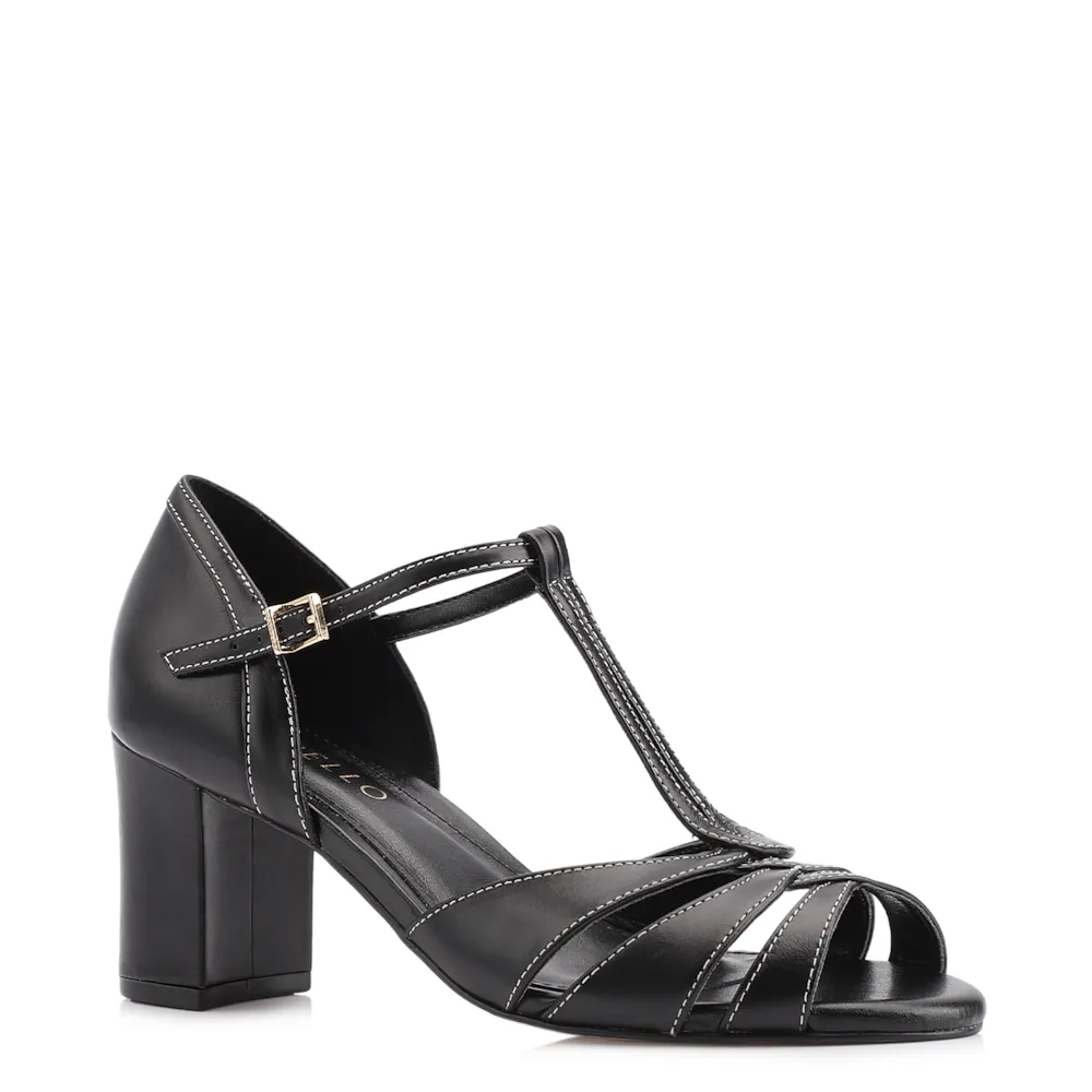 Peep Toe Couro Preto