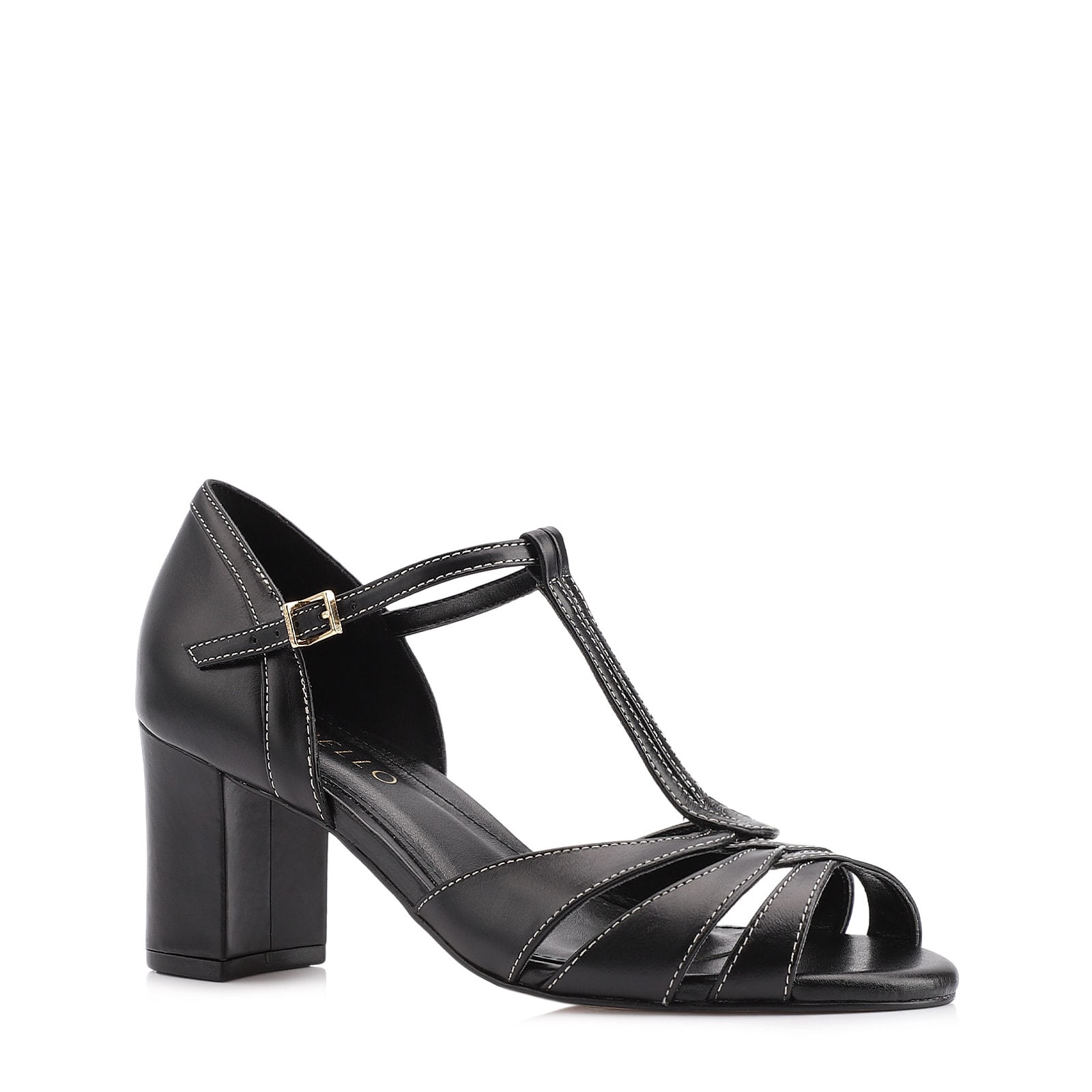 Peep Toe Couro Preto