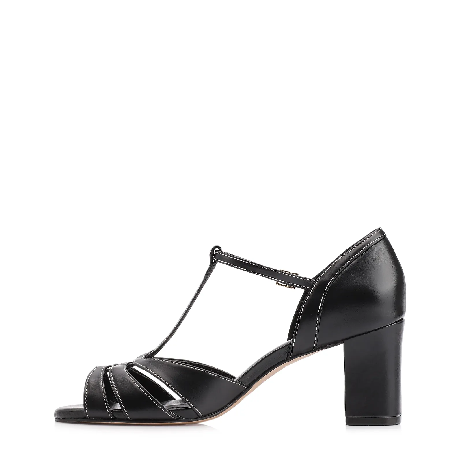 Peep Toe Couro Preto