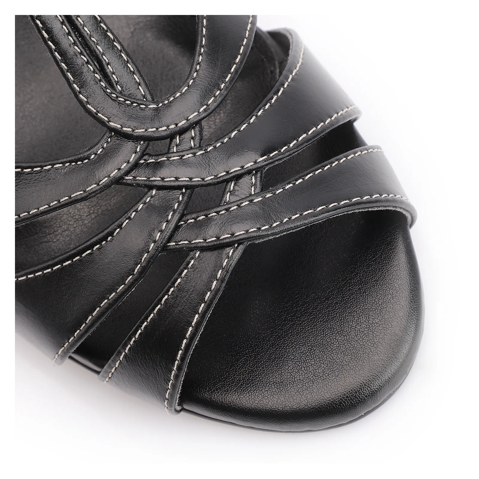 Peep Toe Couro Preto