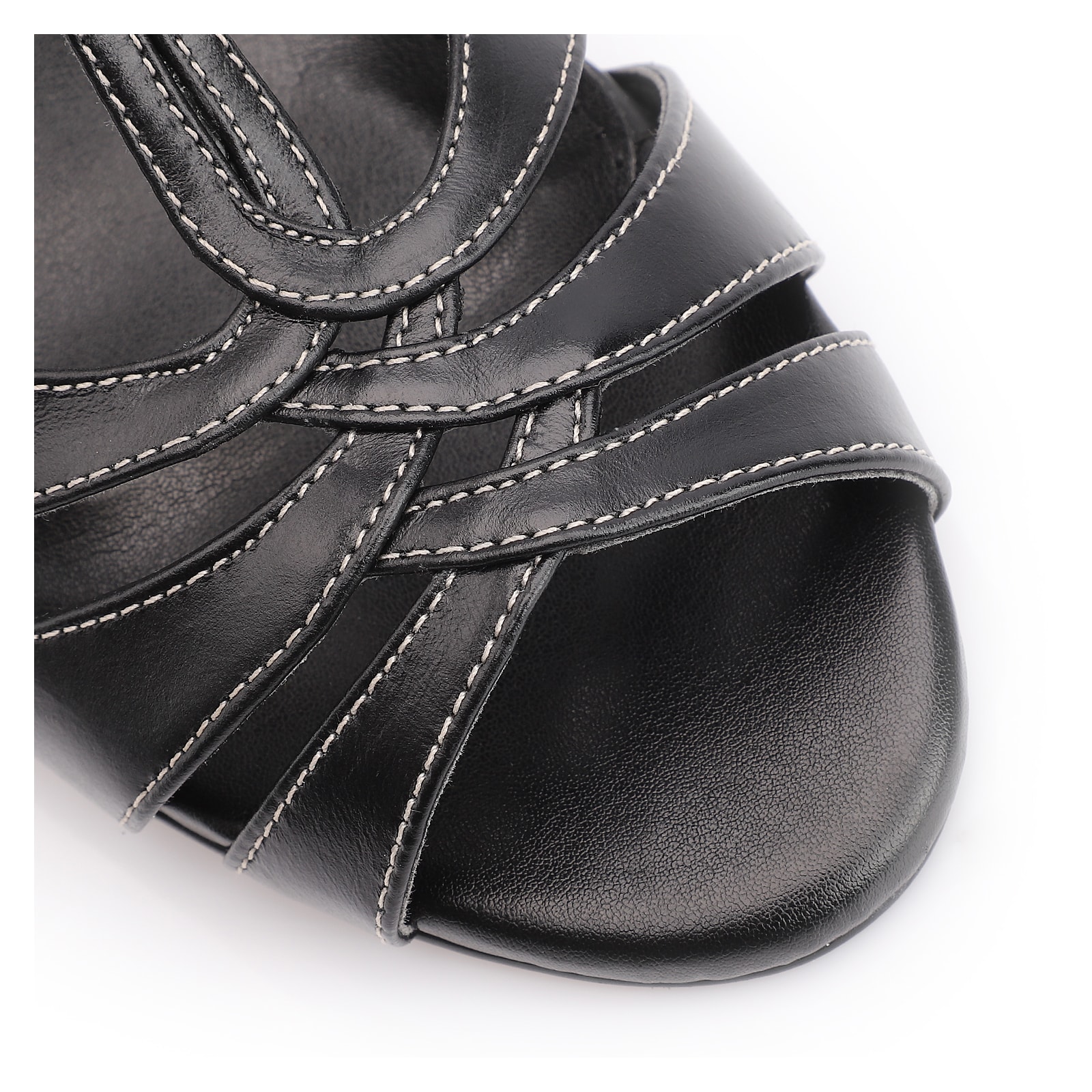 Peep Toe Couro Preto