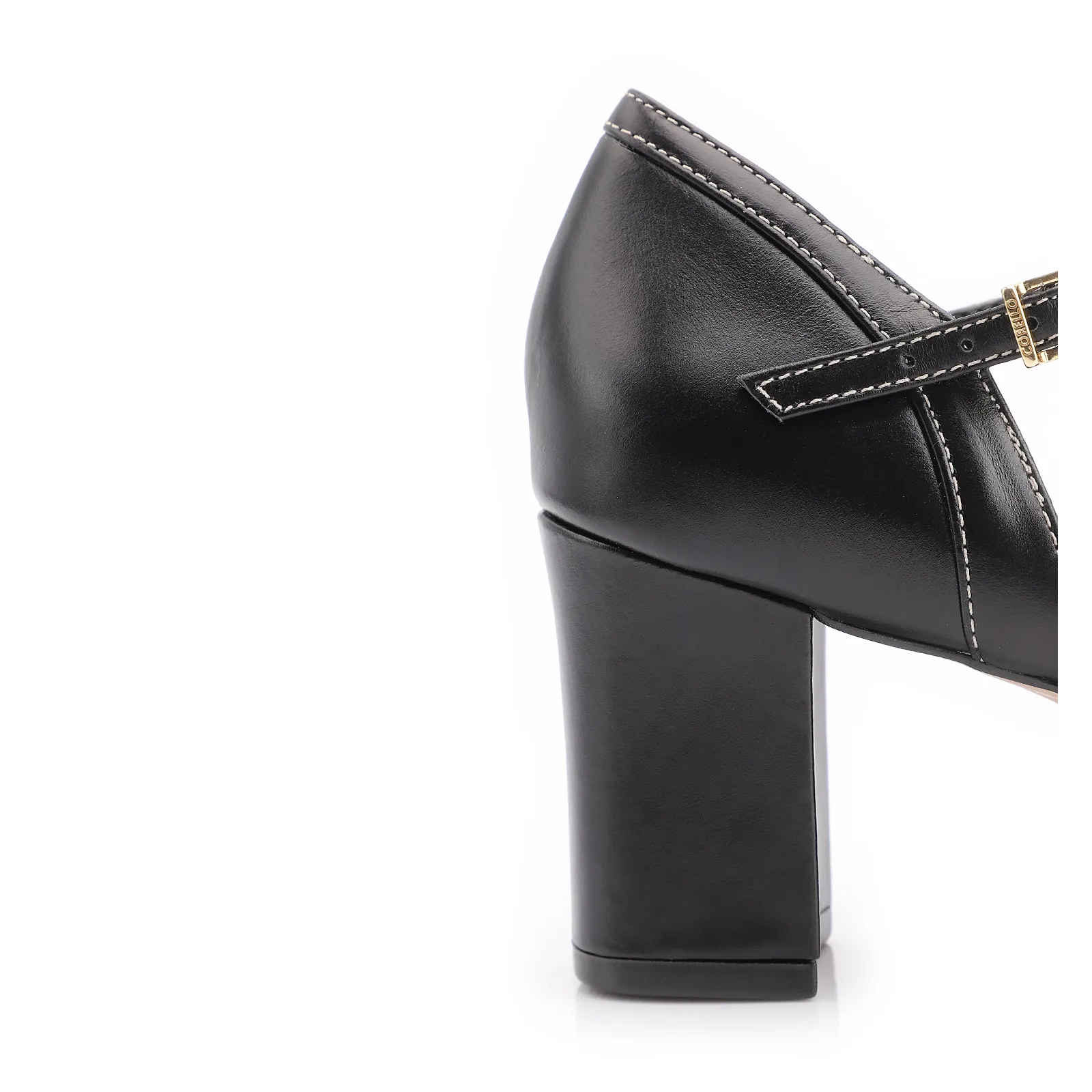 Peep Toe Couro Preto
