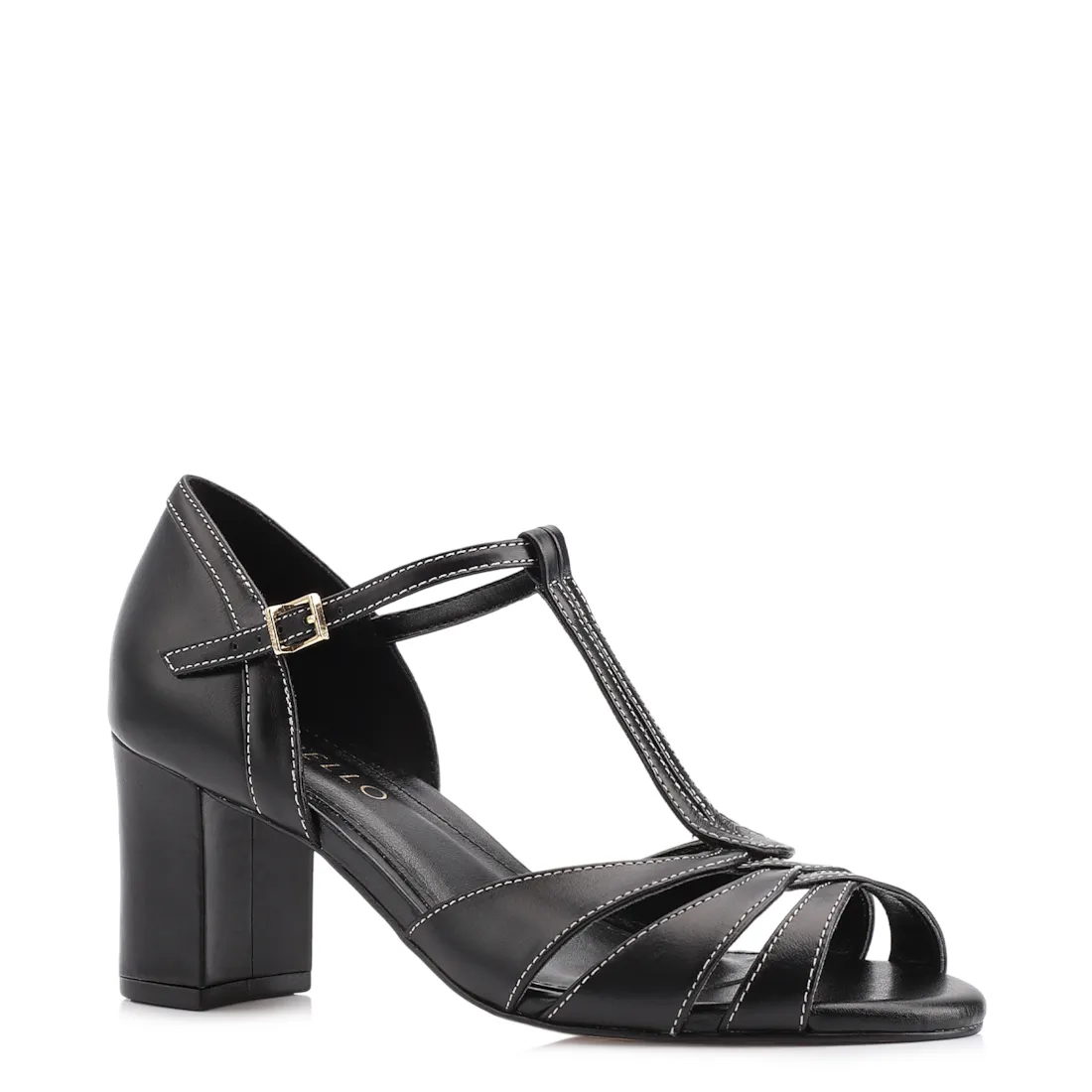 Peep Toe Couro Preto