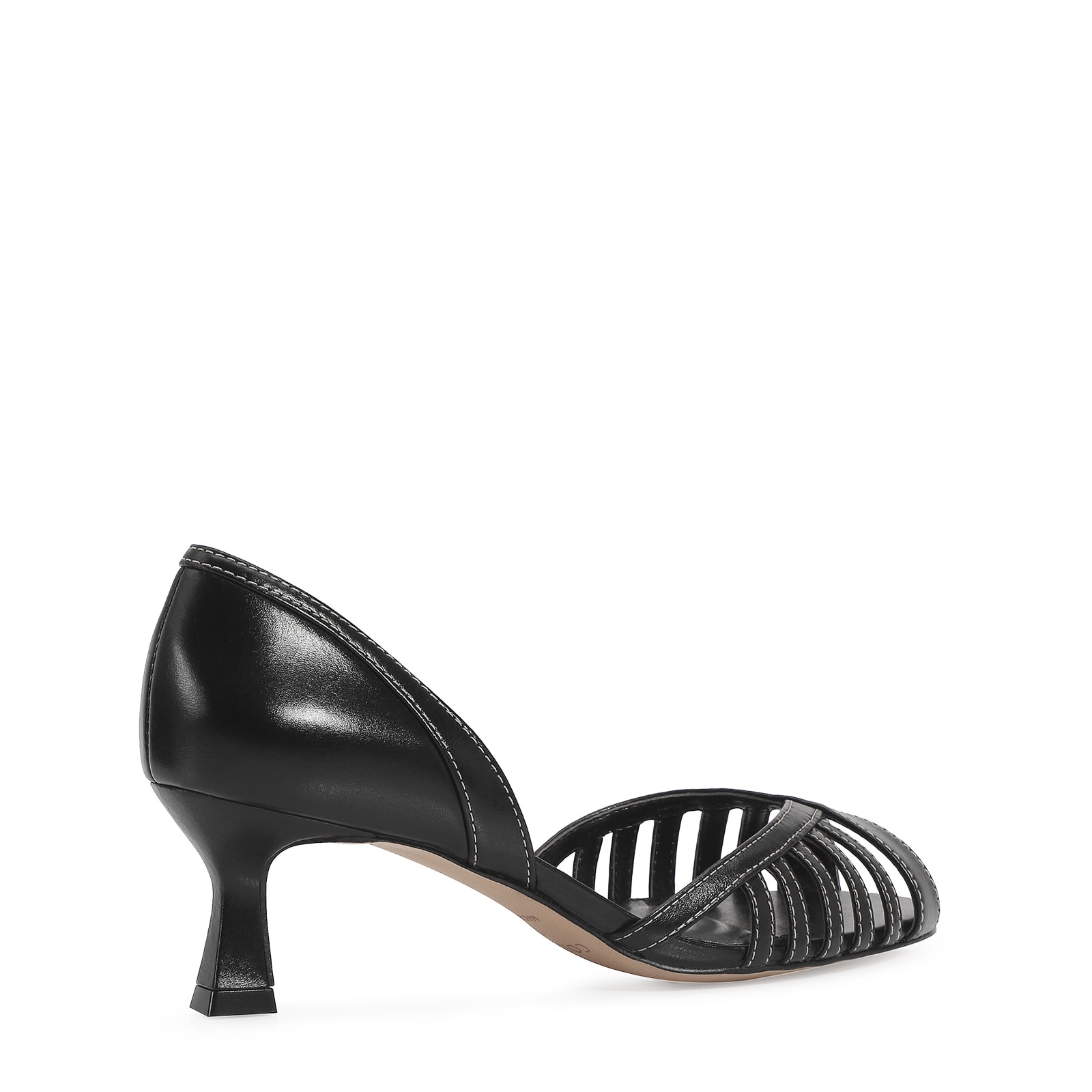 Peep Toe Couro Preto