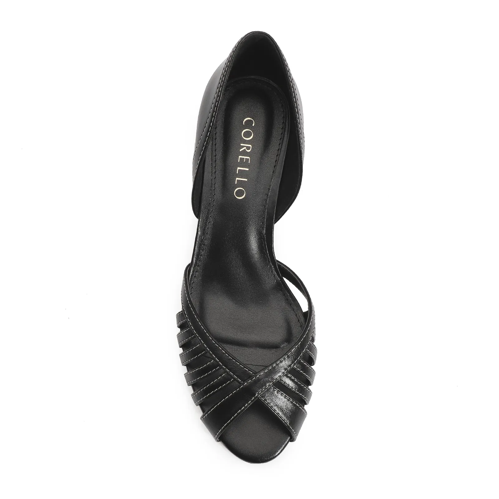 Peep Toe Couro Preto