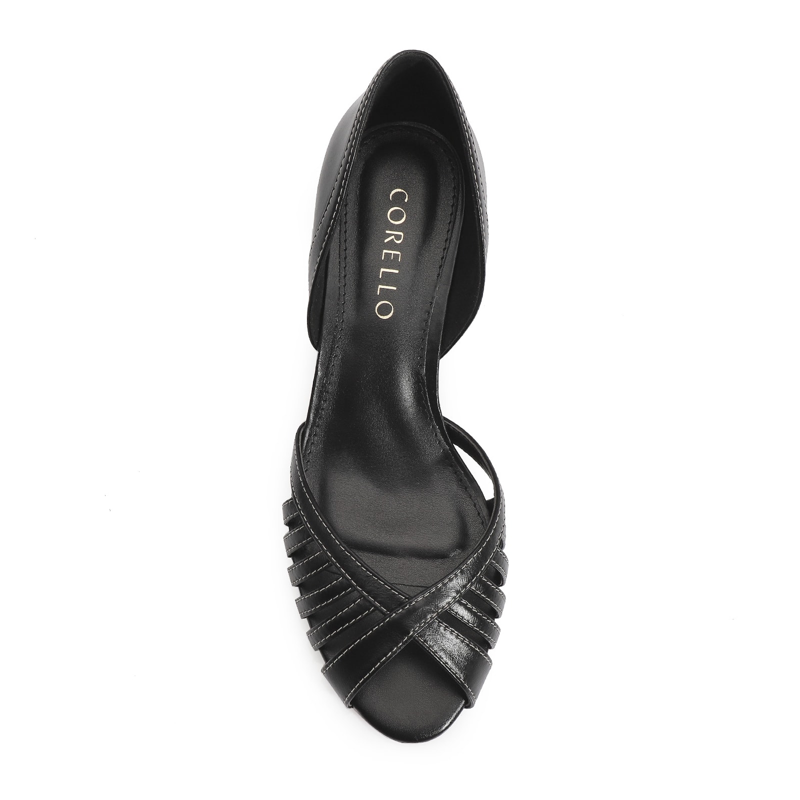 Peep Toe Couro Preto
