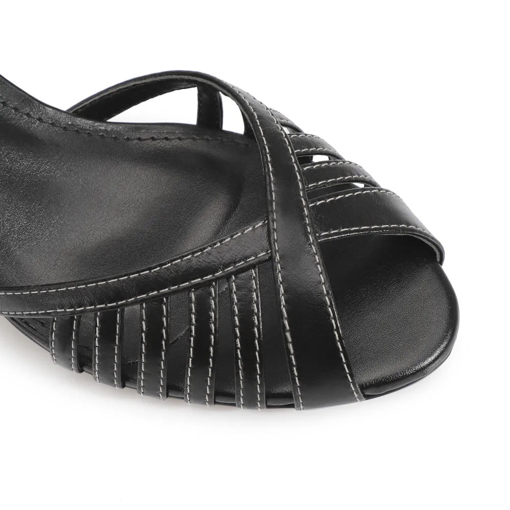 Peep Toe Couro Preto - imagem 6
