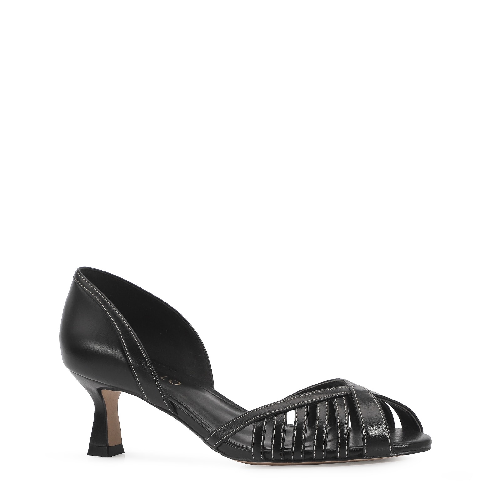 Peep Toe Couro Preto