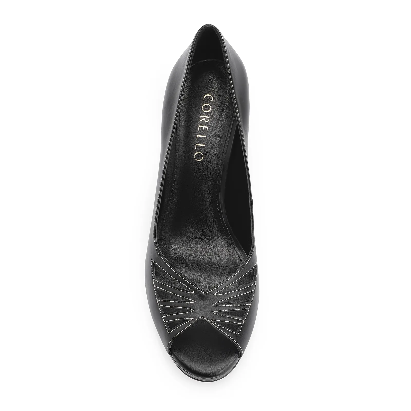 Peep Toe Couro Preto