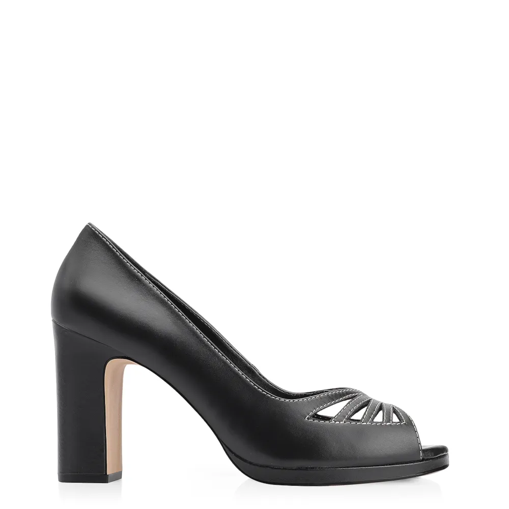 Peep Toe Couro Preto - imagem 2