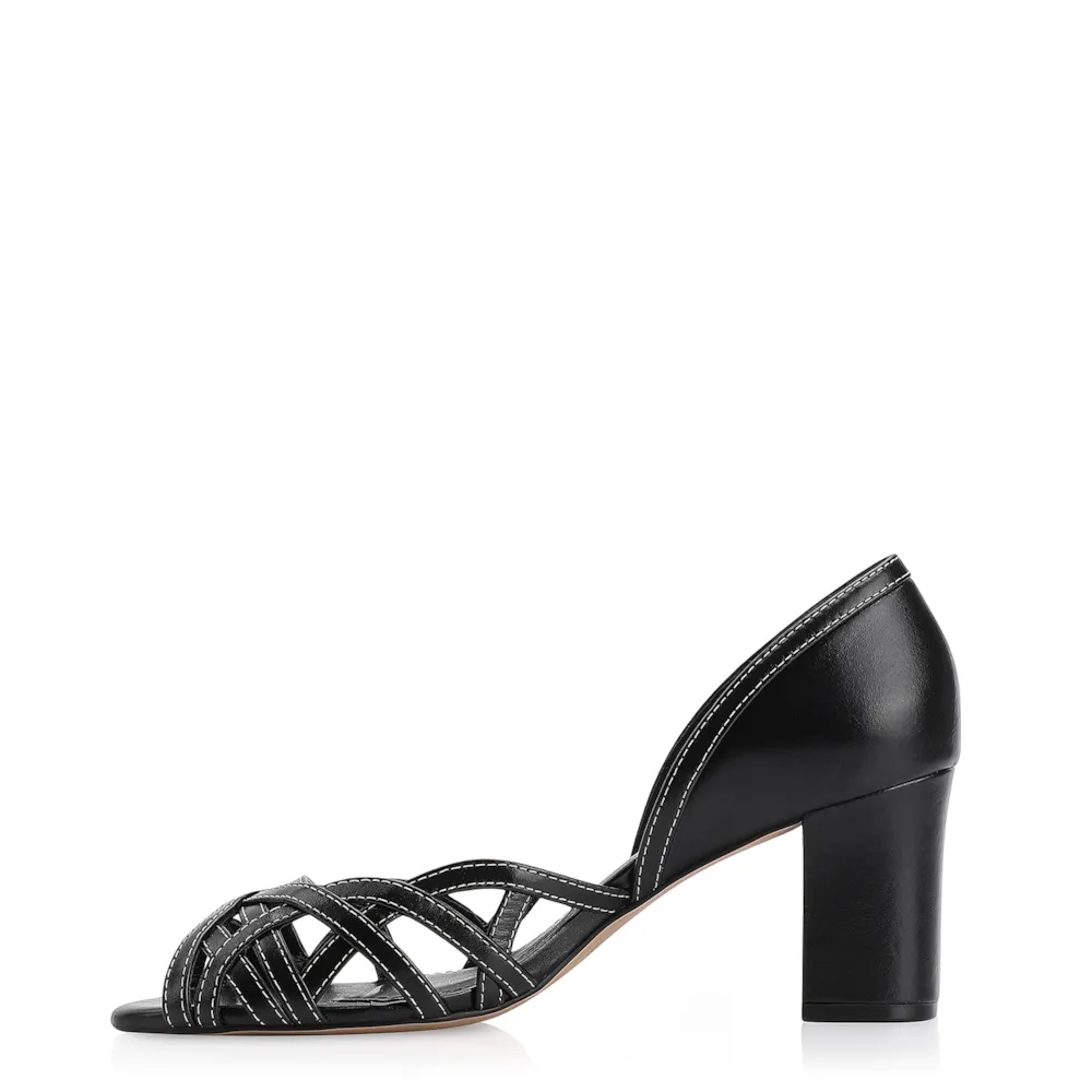 Peep Toe Couro Preto - imagem 4