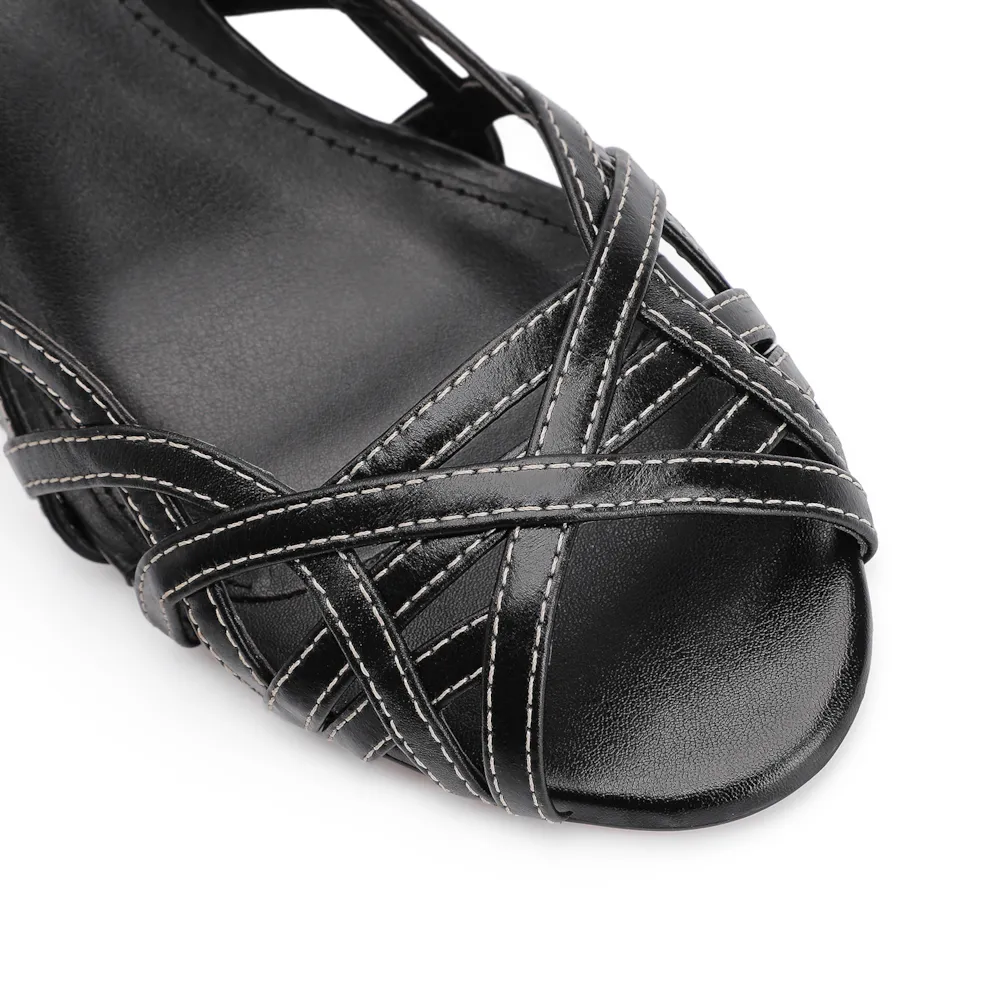 Peep Toe Couro Preto - imagem 6