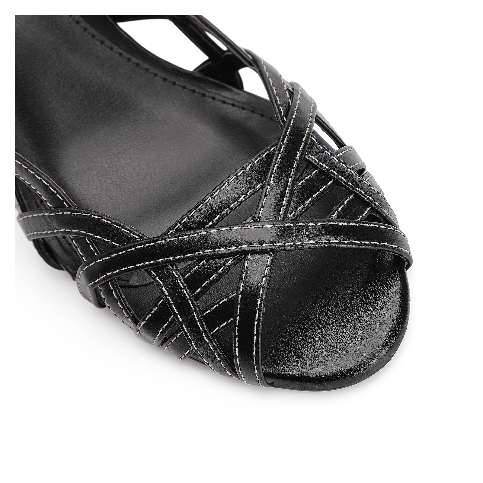 Peep Toe Couro Preto