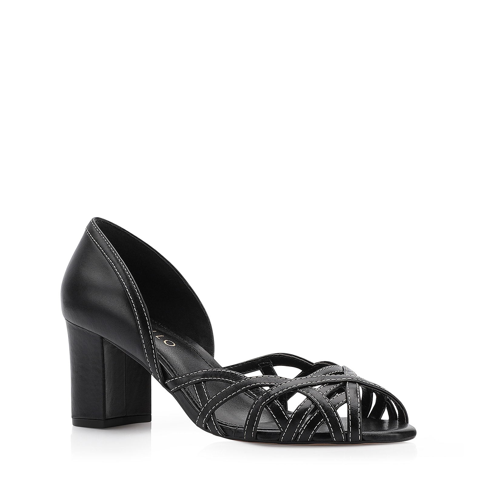 Peep Toe Couro Preto